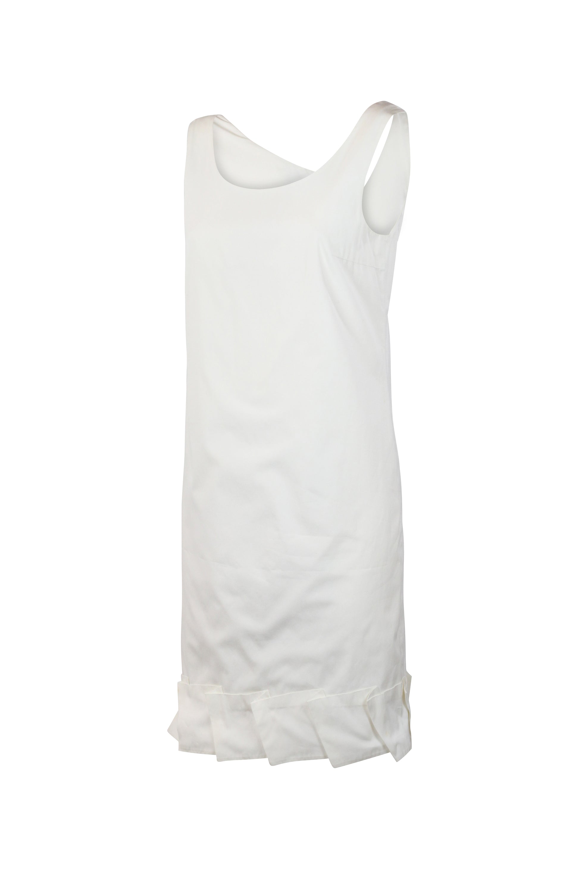 White Cotton Sleeveless Shift Dress