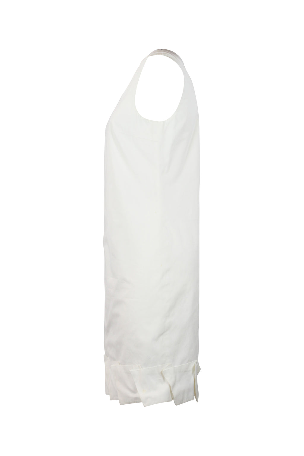 White Cotton Sleeveless Shift Dress