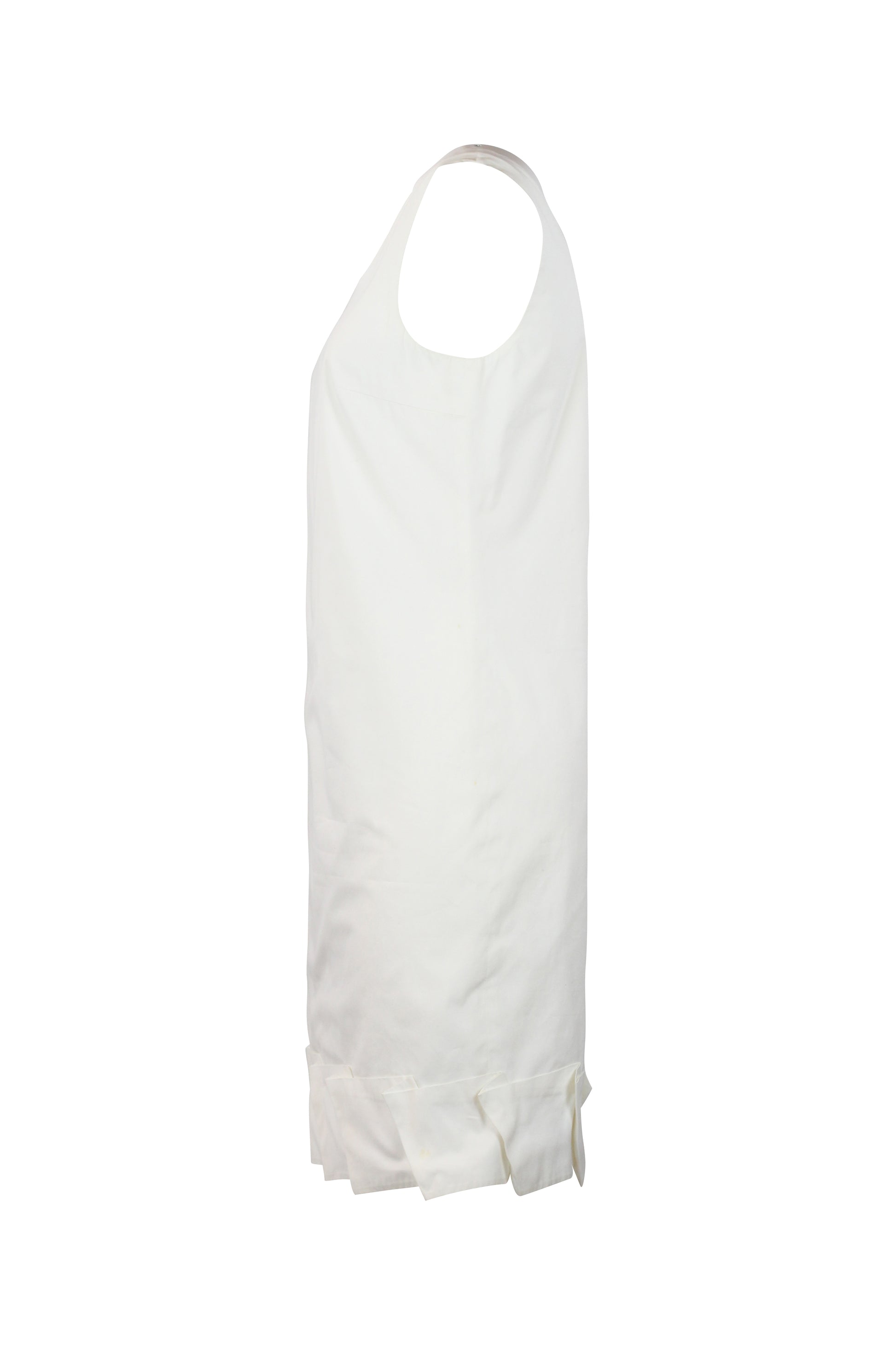 White Cotton Sleeveless Shift Dress
