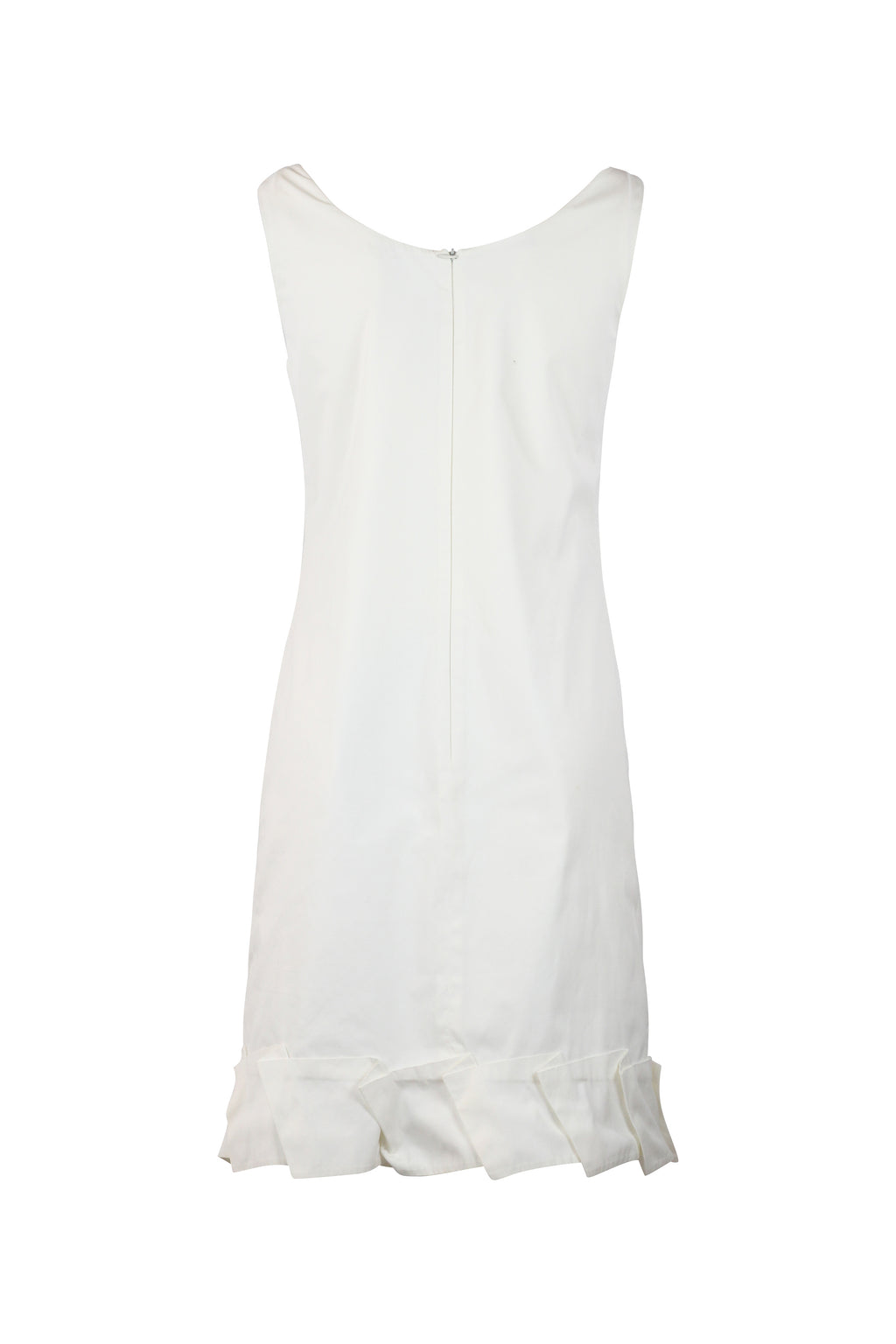 White Cotton Sleeveless Shift Dress