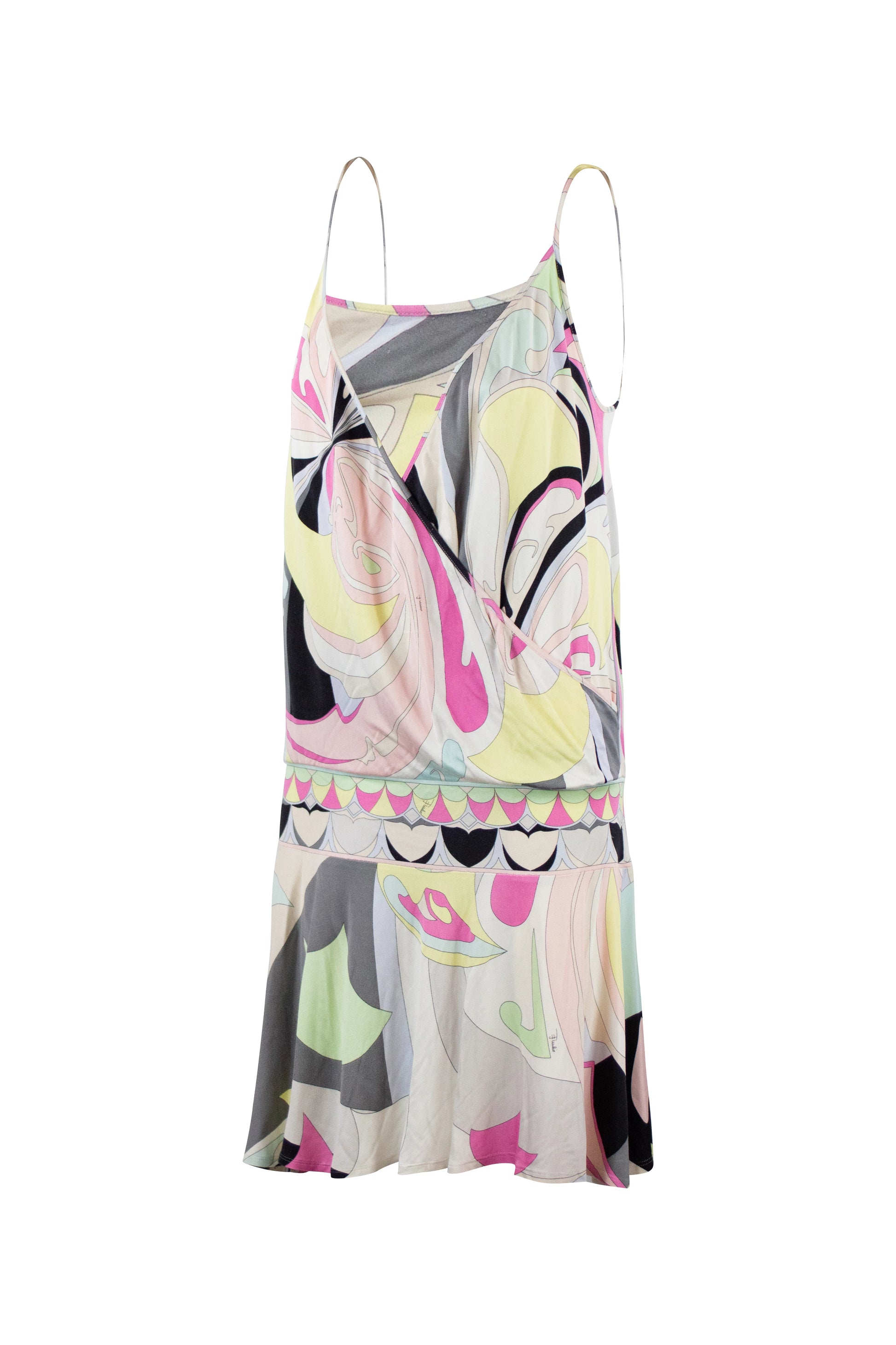 Silk Mini Dress with Iconic Print