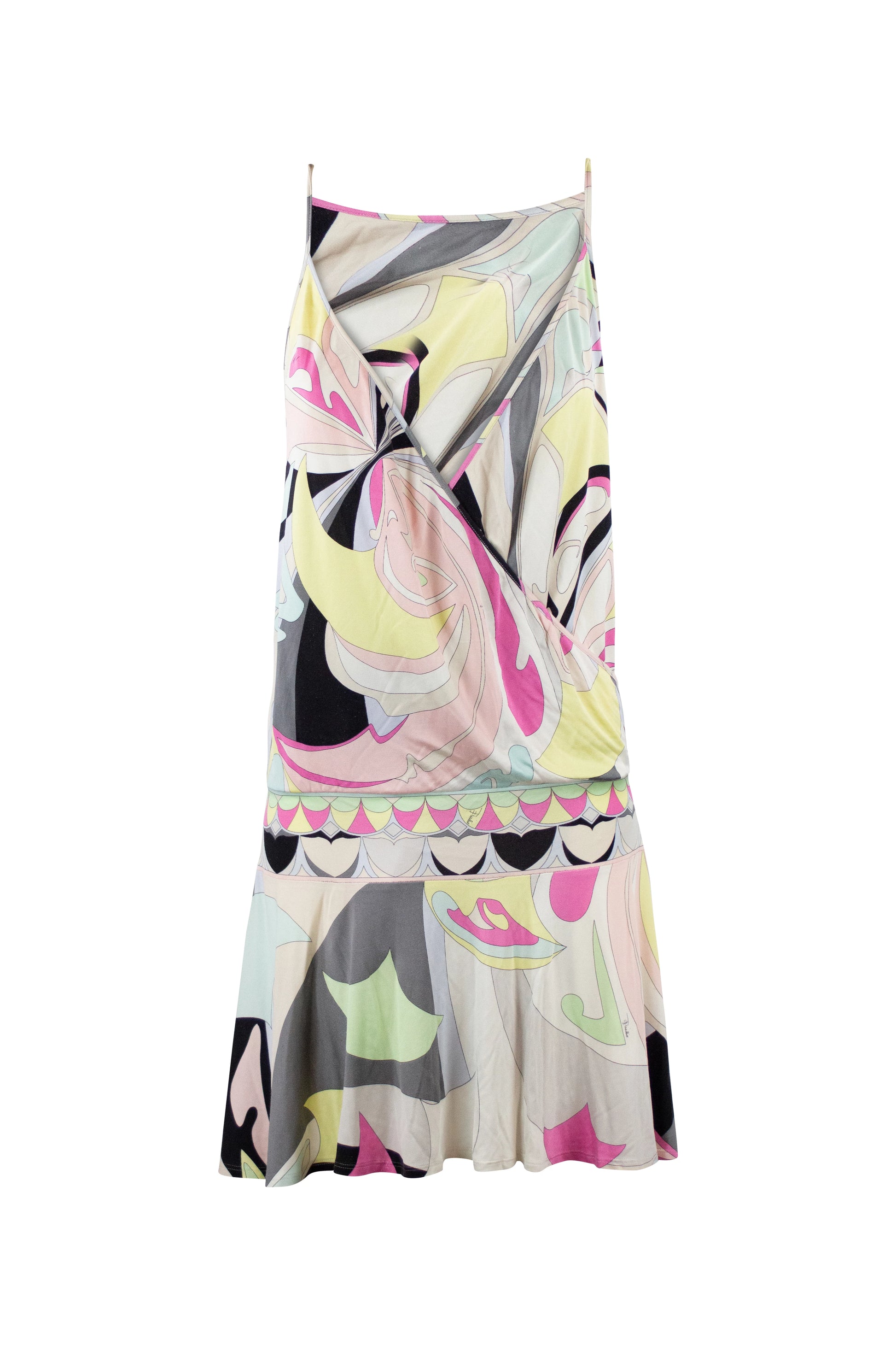 Silk Mini Dress with Iconic Print