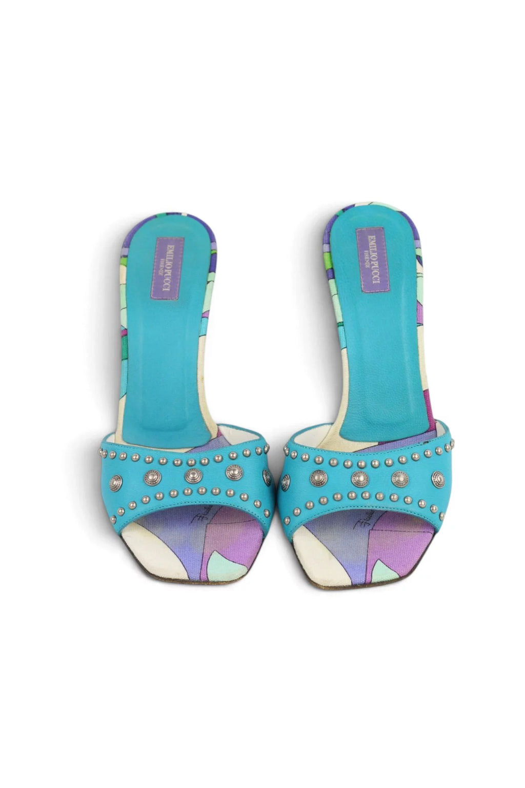 Studded Block Heel Mule Sandals