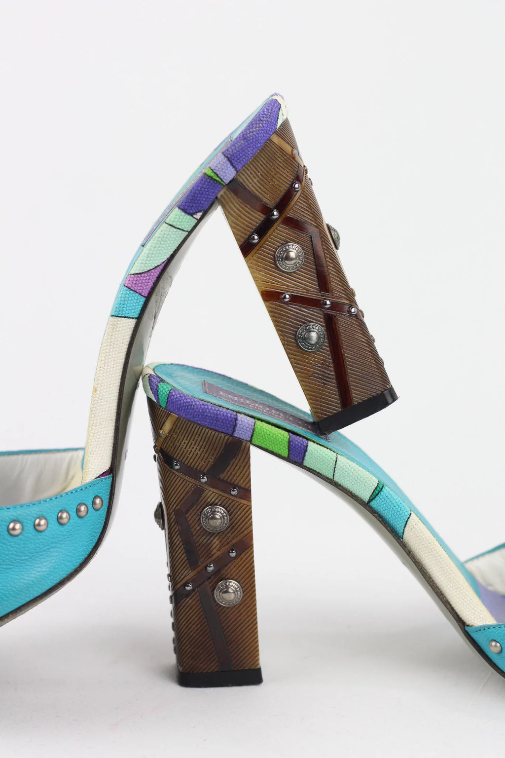 Studded Block Heel Mule Sandals