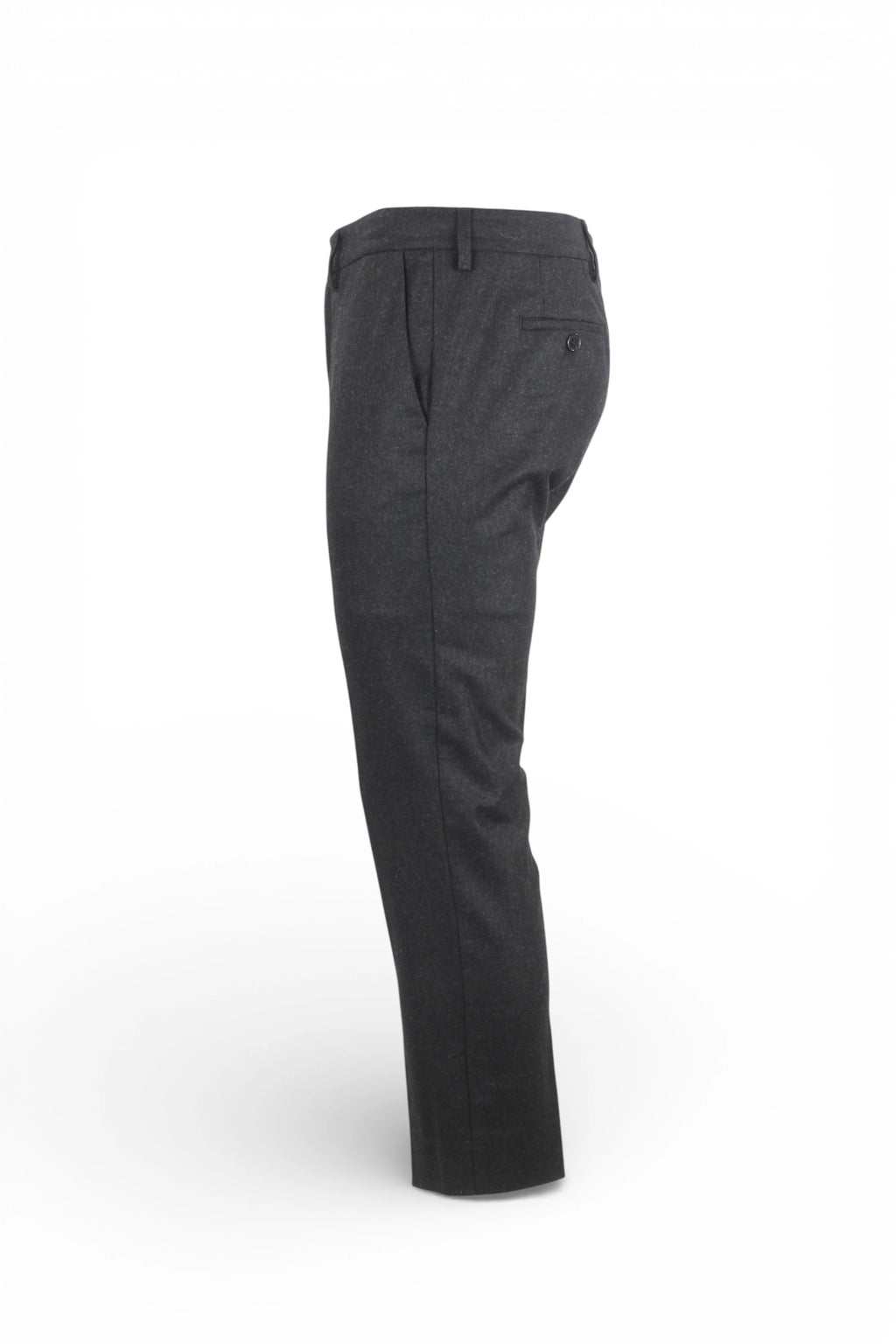 Dark Grey Tailored Trousers with Pressed Pleat