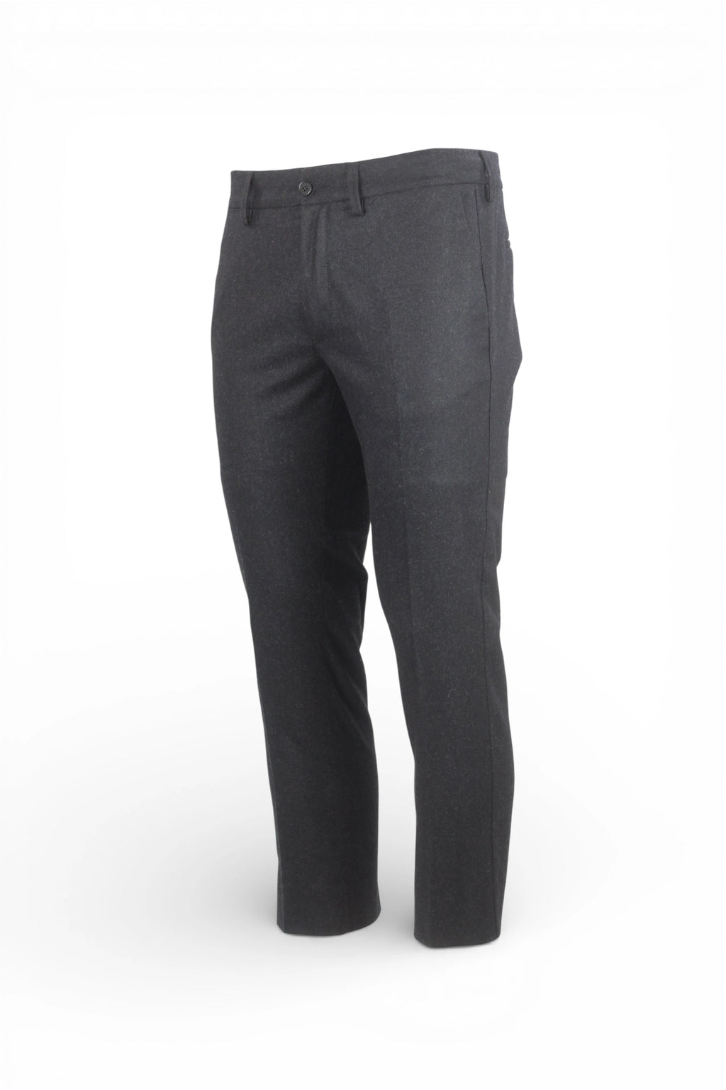 Dark Grey Tailored Trousers with Pressed Pleat