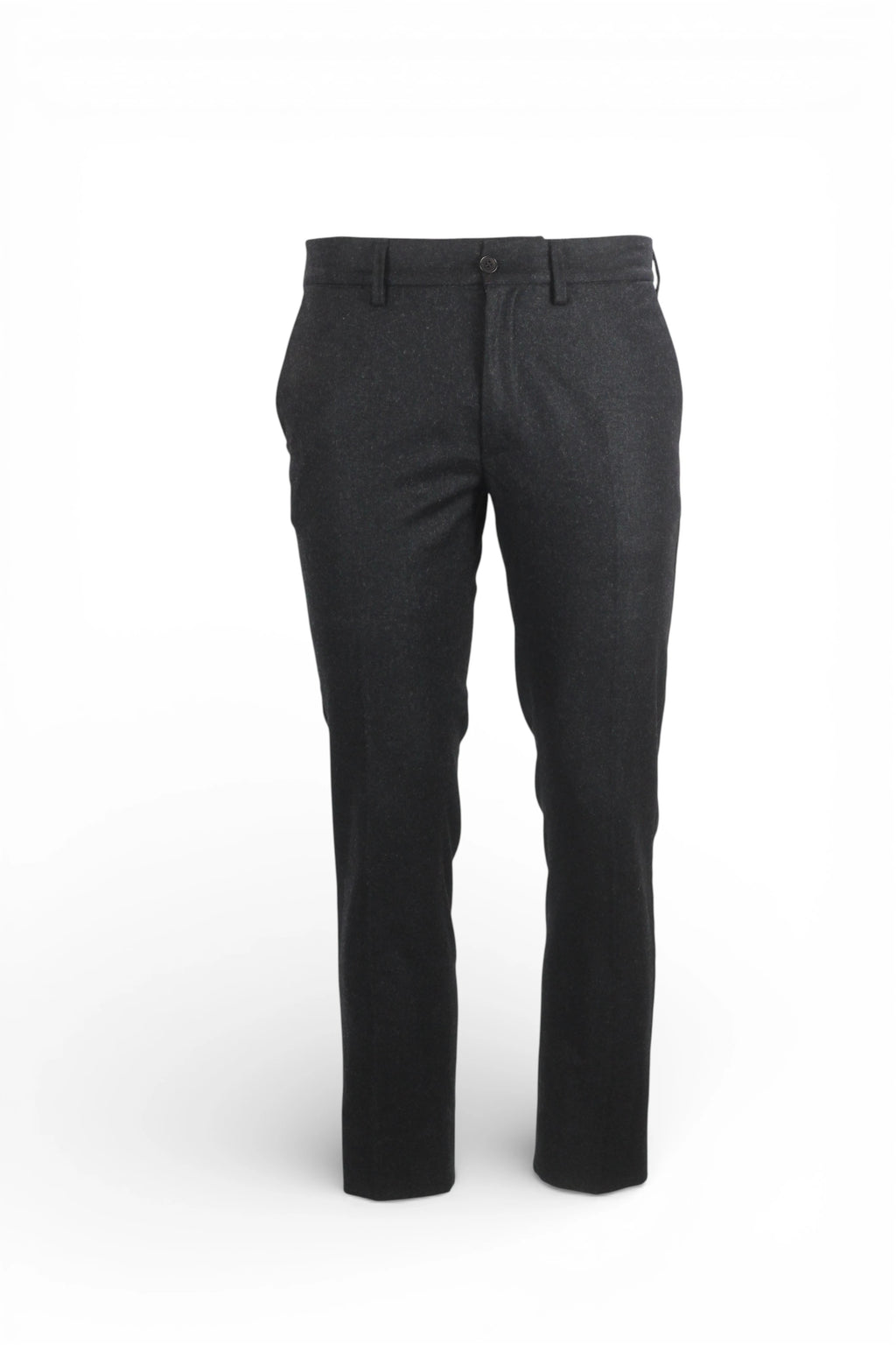 Dark Grey Tailored Trousers with Pressed Pleat