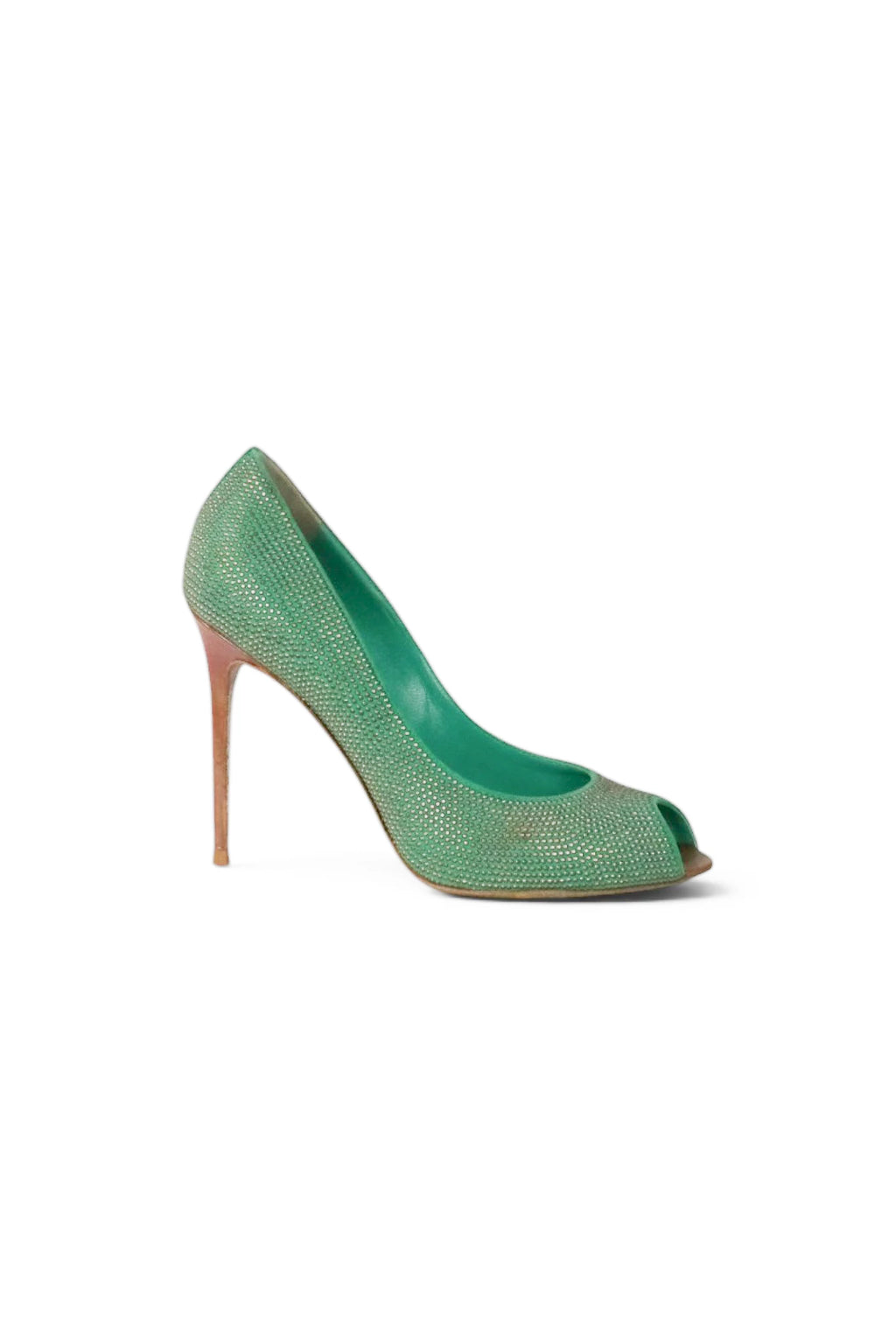 Glitter Peep-Toe Stiletto Pumps