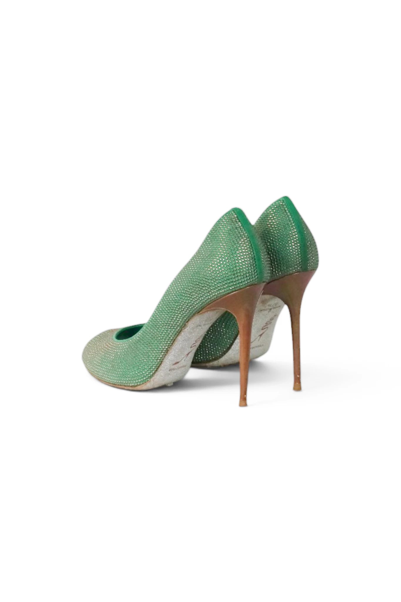 Glitter Peep-Toe Stiletto Pumps