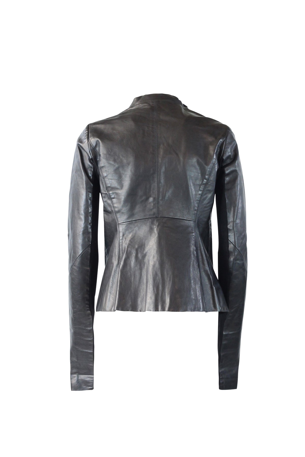 Leather Jacket Architectural Neckline