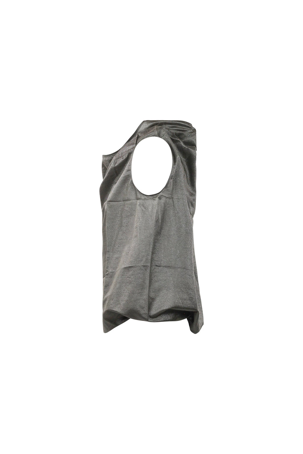 Coulisse Bottom Silk Metallic Draped Top