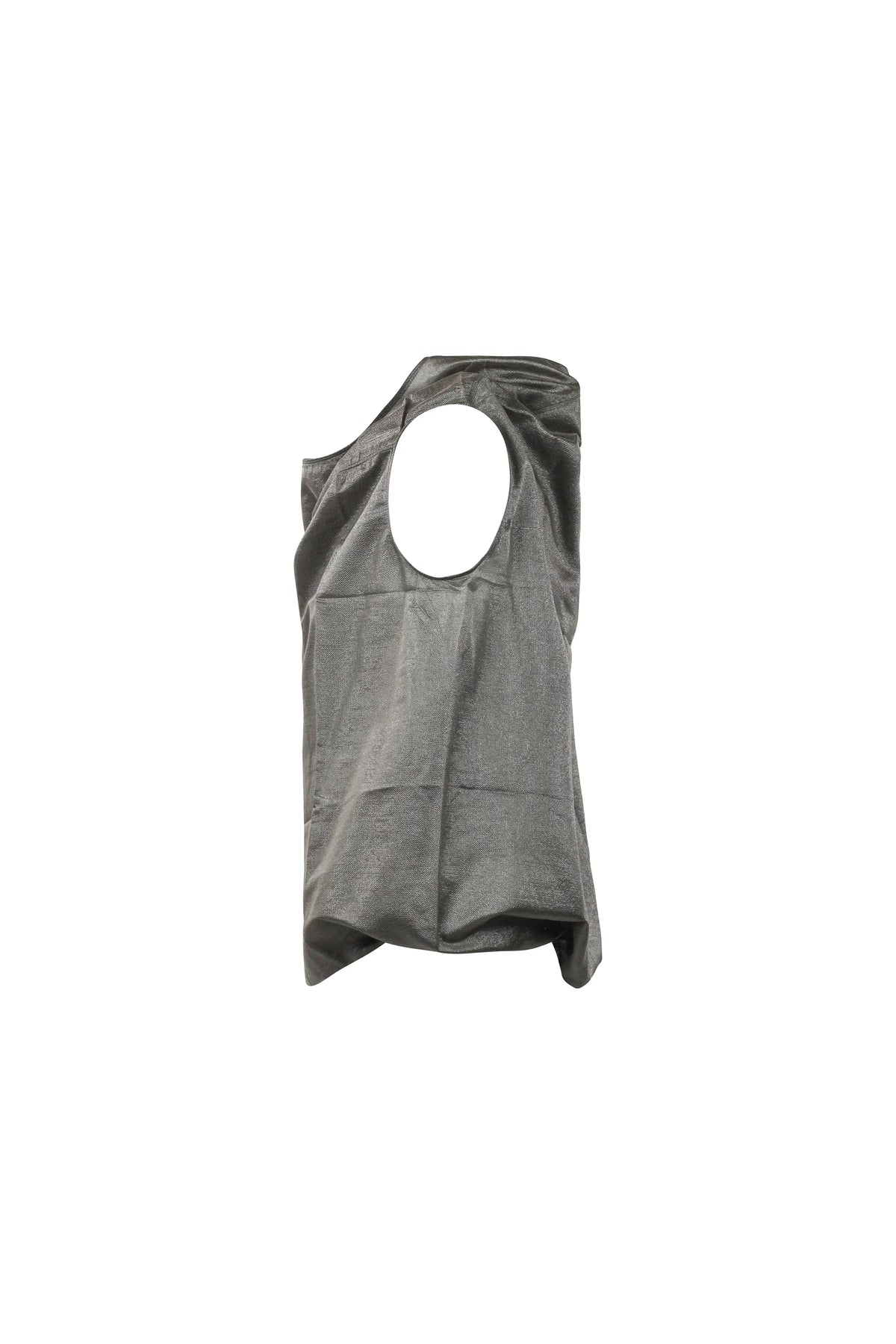 Coulisse Bottom Silk Metallic Draped Top
