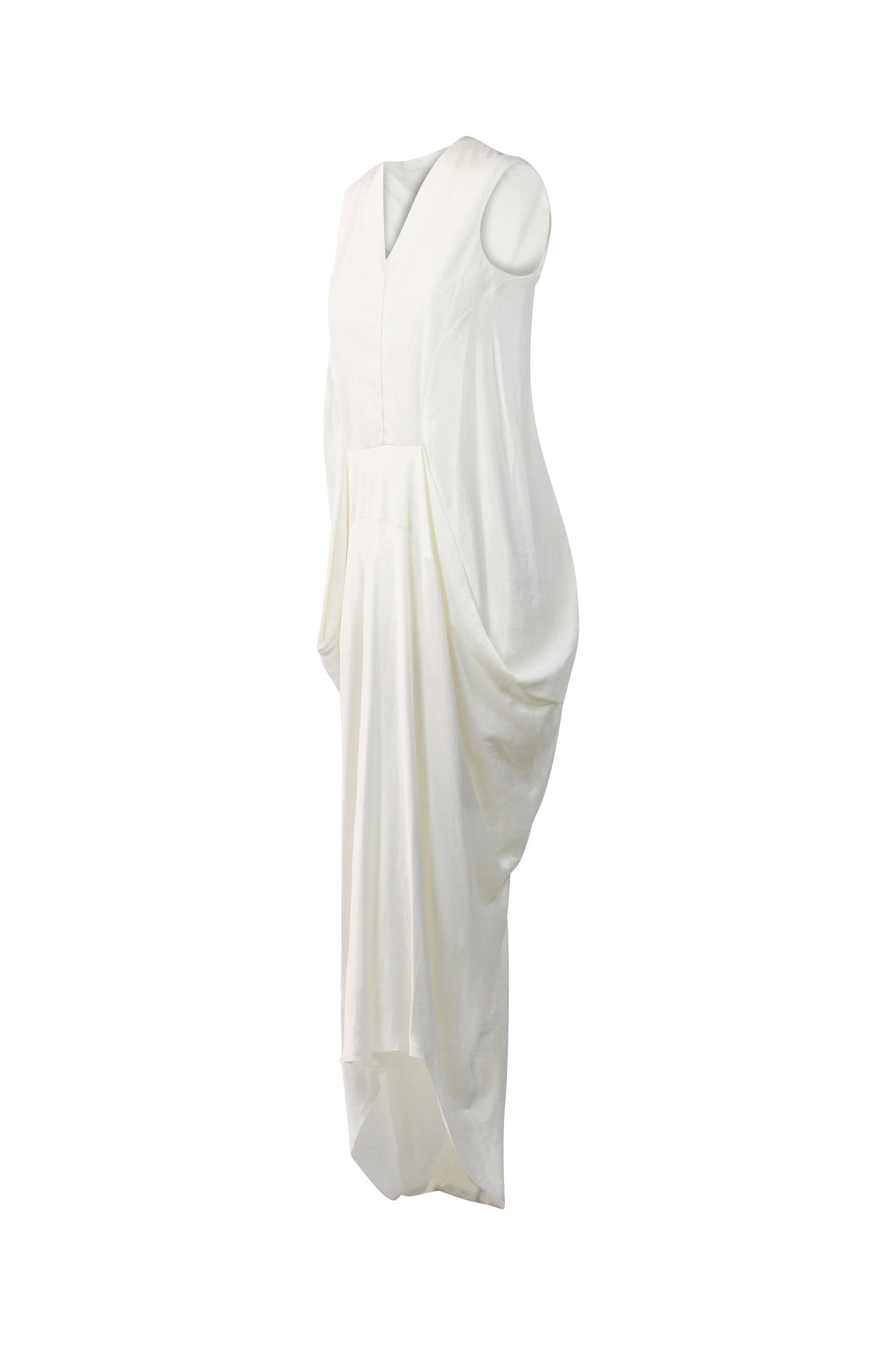 Silk Draped Maxi Dress in White SS2010