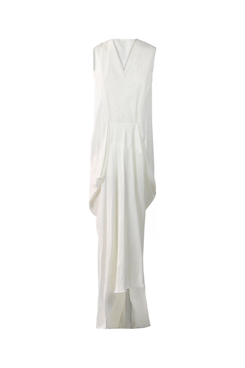 Silk Draped Maxi Dress in White SS2010