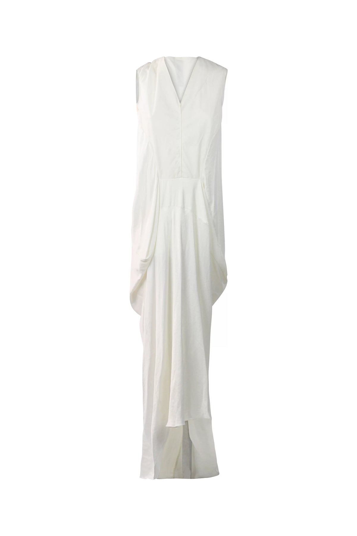 Silk Draped Maxi Dress in White SS2010