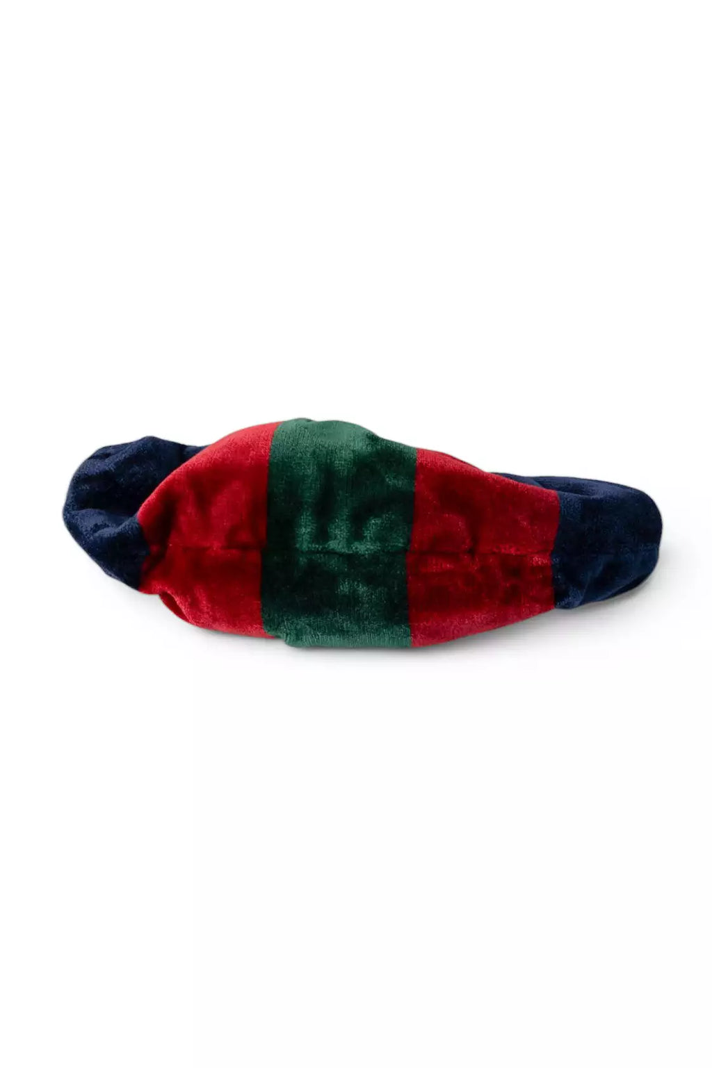 Velvet Striped Clutch Bag Navy Red