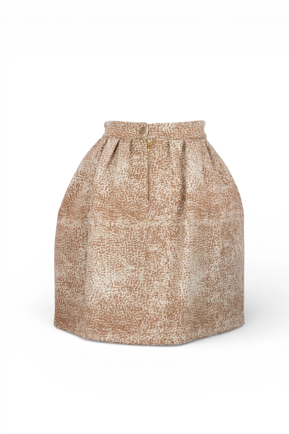 Wool Skirt with Ruched Waist