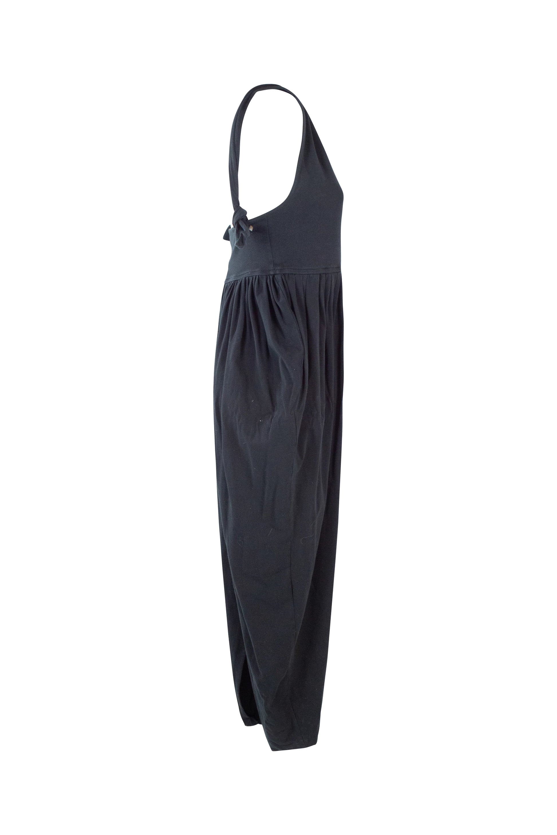 Black Tulip Skirt Dress with Square Neckline