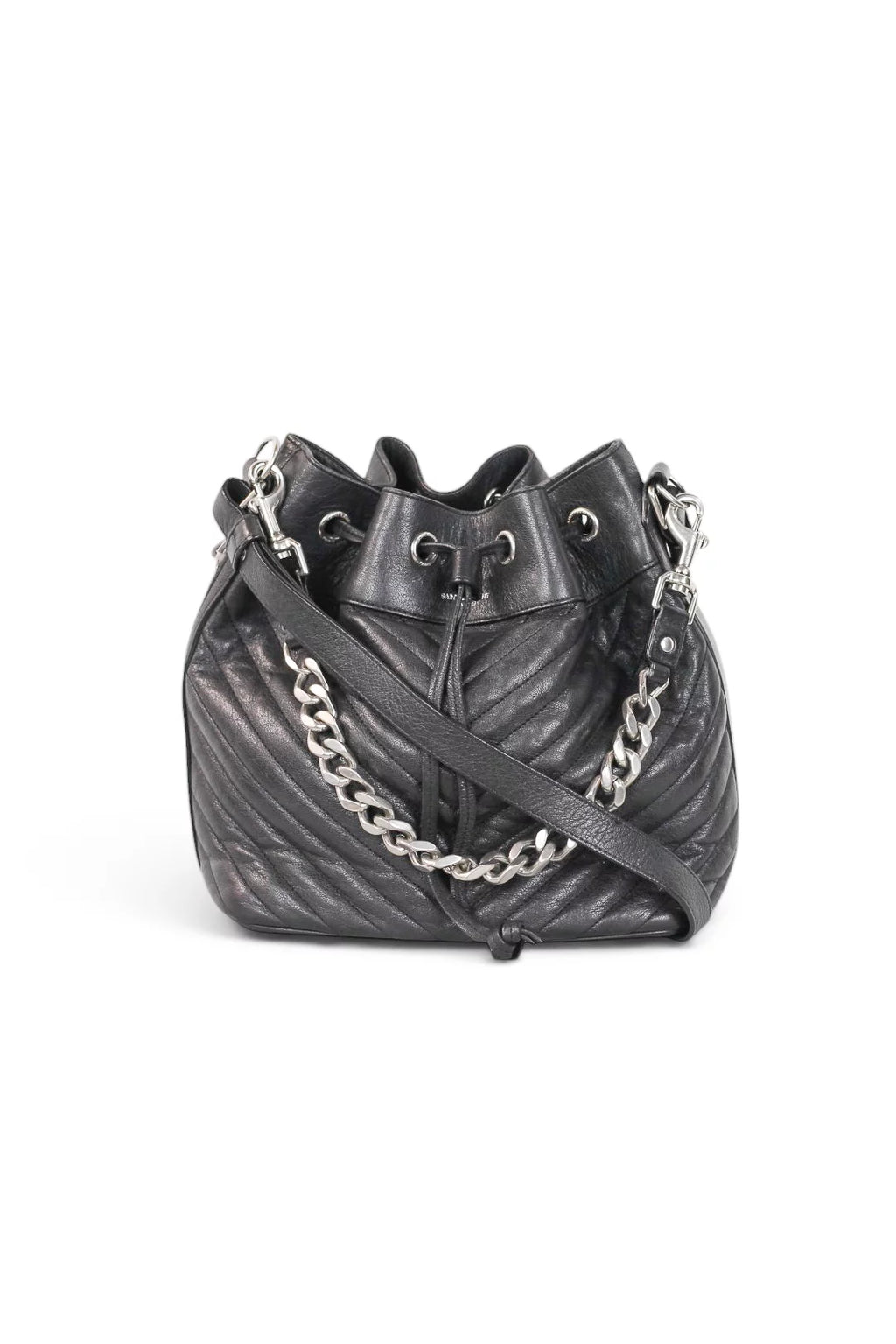 Emmanuelle Quilted Calfskin Leather Bucket Bag