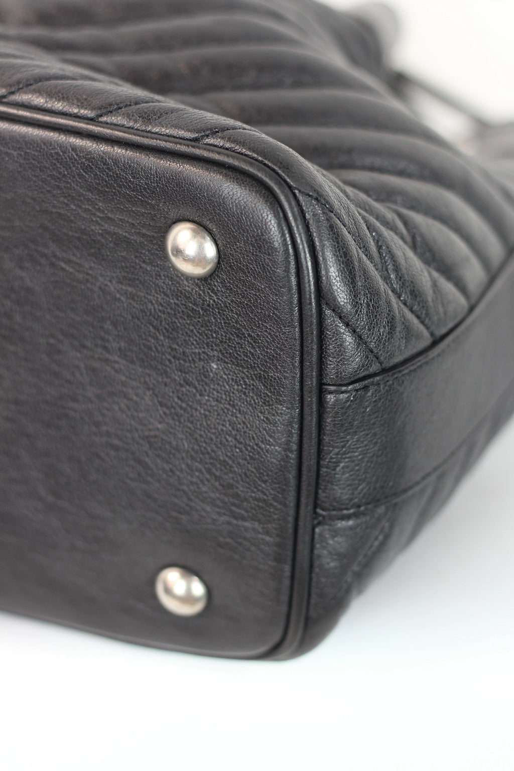 Emmanuelle Quilted Calfskin Leather Bucket Bag