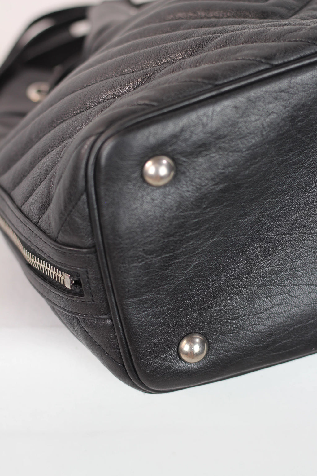 Emmanuelle Quilted Calfskin Leather Bucket Bag