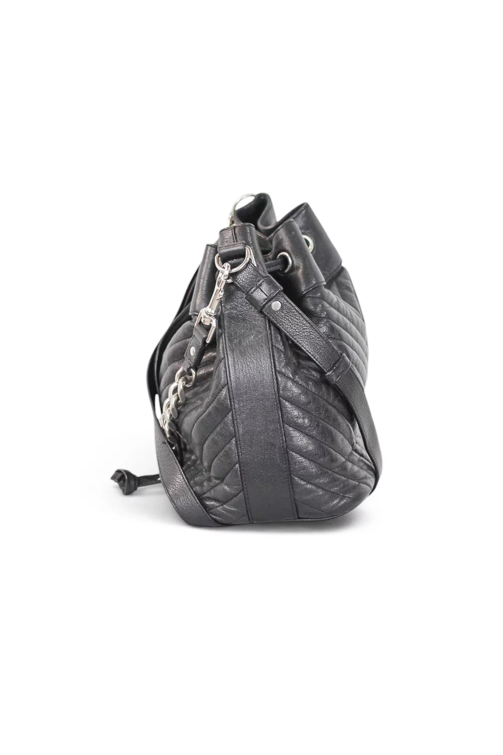 Emmanuelle Quilted Calfskin Leather Bucket Bag