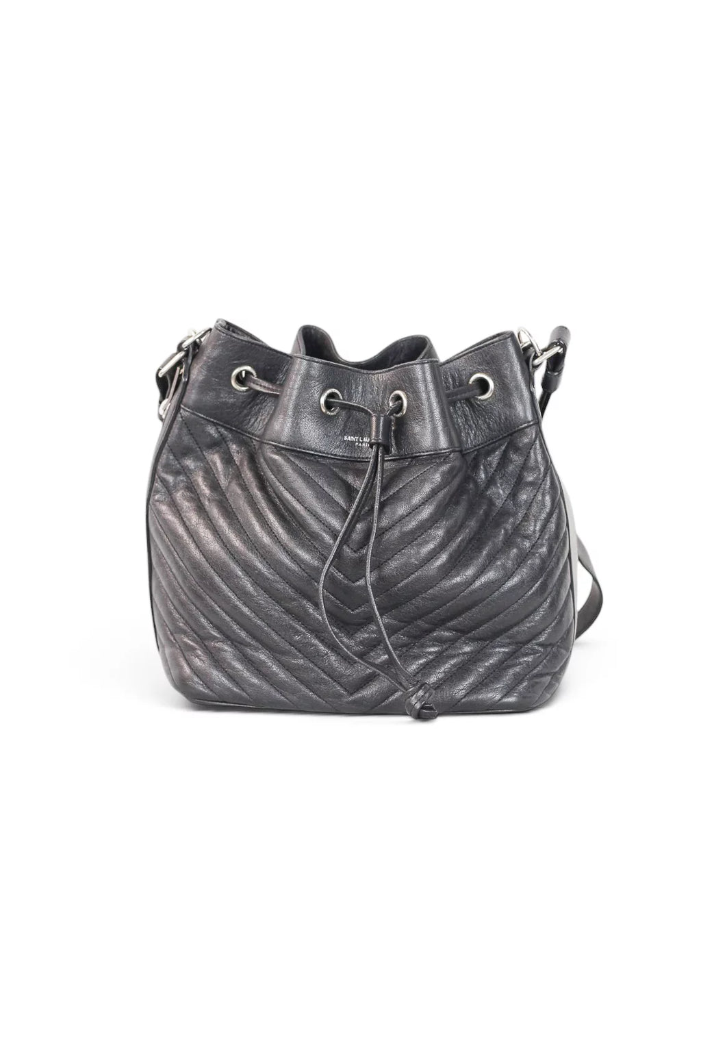 Emmanuelle Quilted Calfskin Leather Bucket Bag