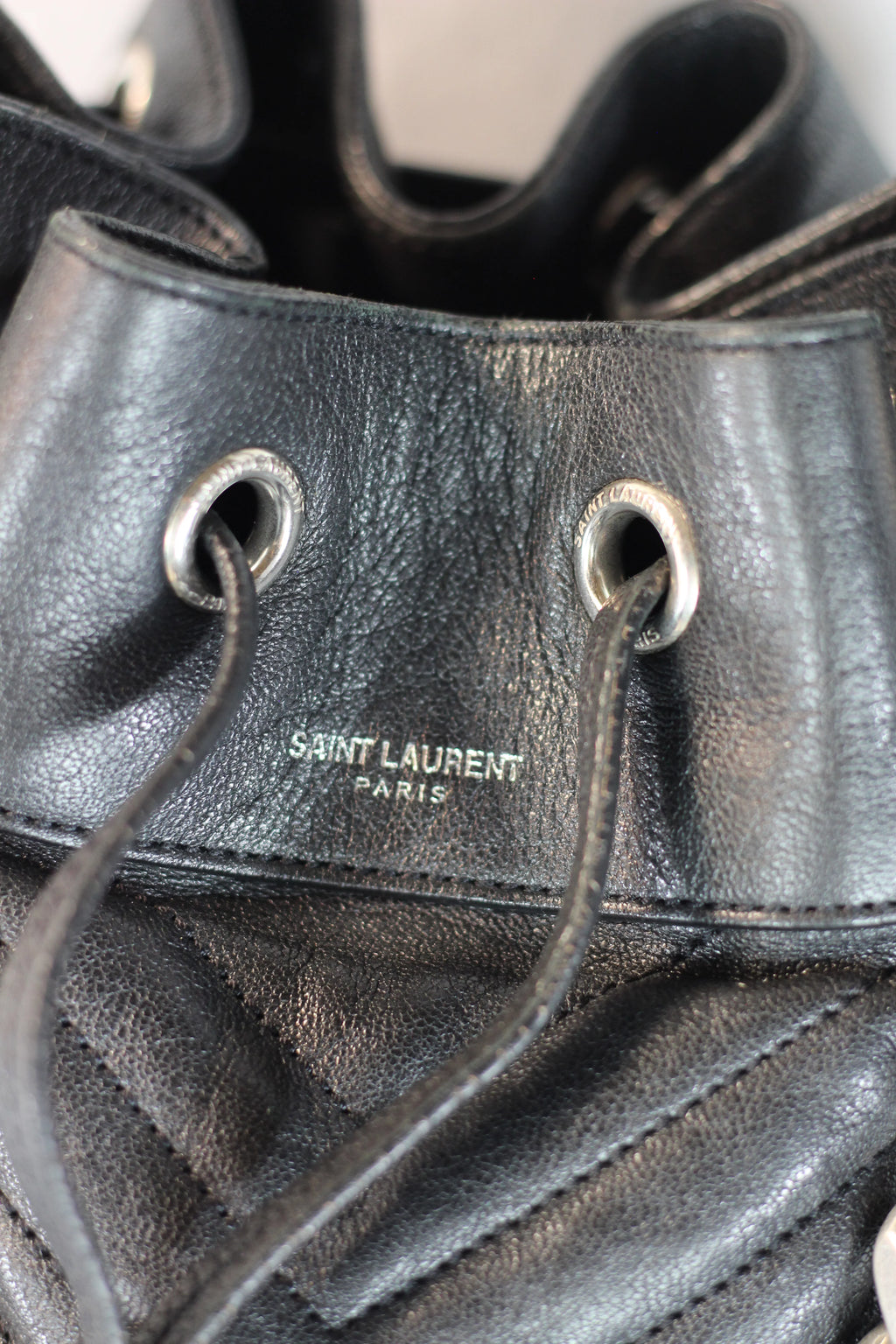Emmanuelle Quilted Calfskin Leather Bucket Bag