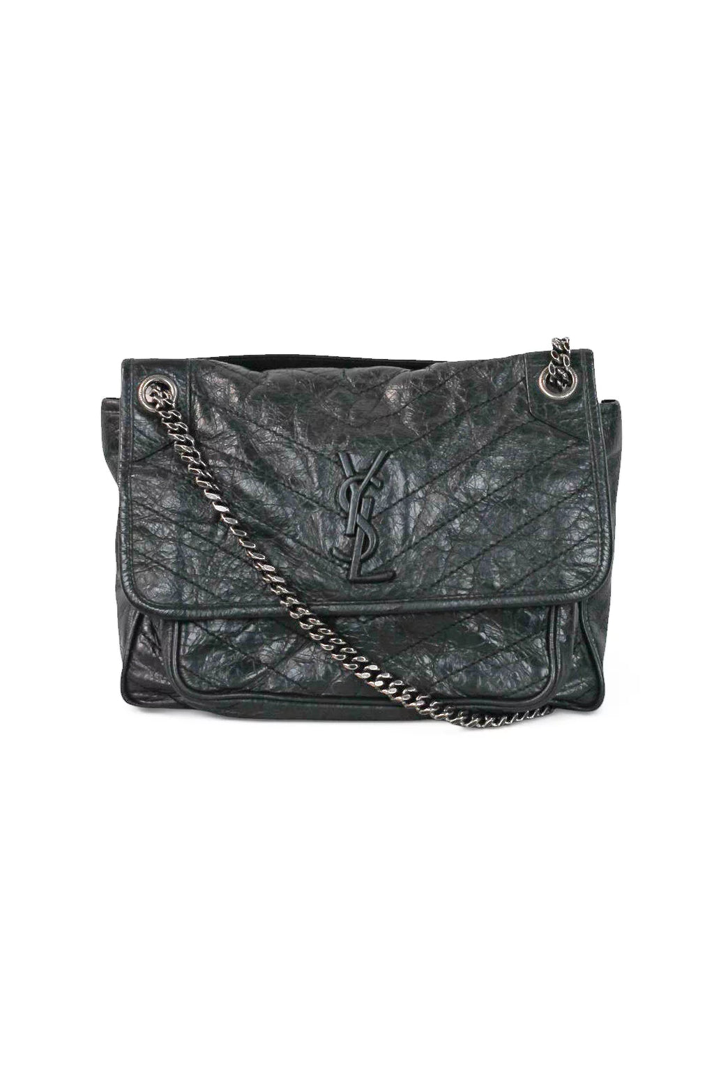 Niki Large Quilted Crinkled Calfskin Shoulder Bag