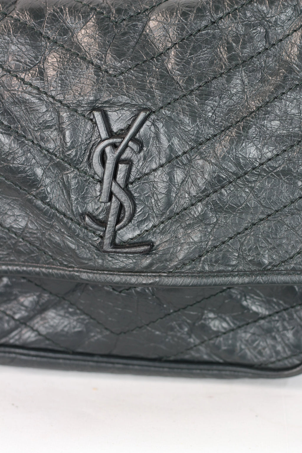 Niki Large Quilted Crinkled Calfskin Shoulder Bag