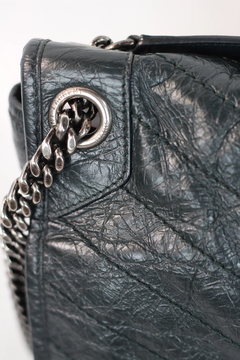 Niki Large Quilted Crinkled Calfskin Shoulder Bag