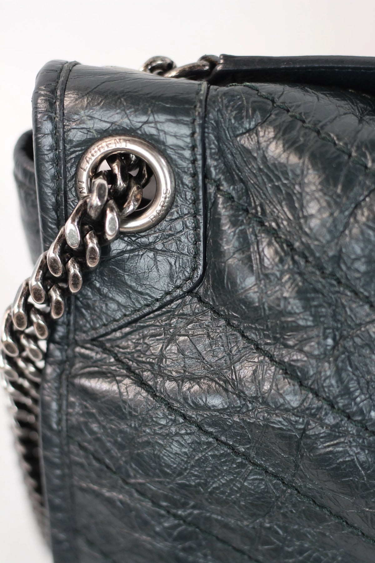 Niki Large Quilted Crinkled Calfskin Shoulder Bag