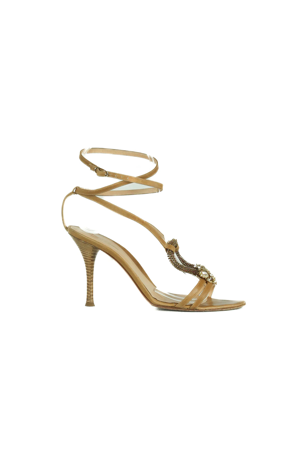 Jewel sandals with cross strap