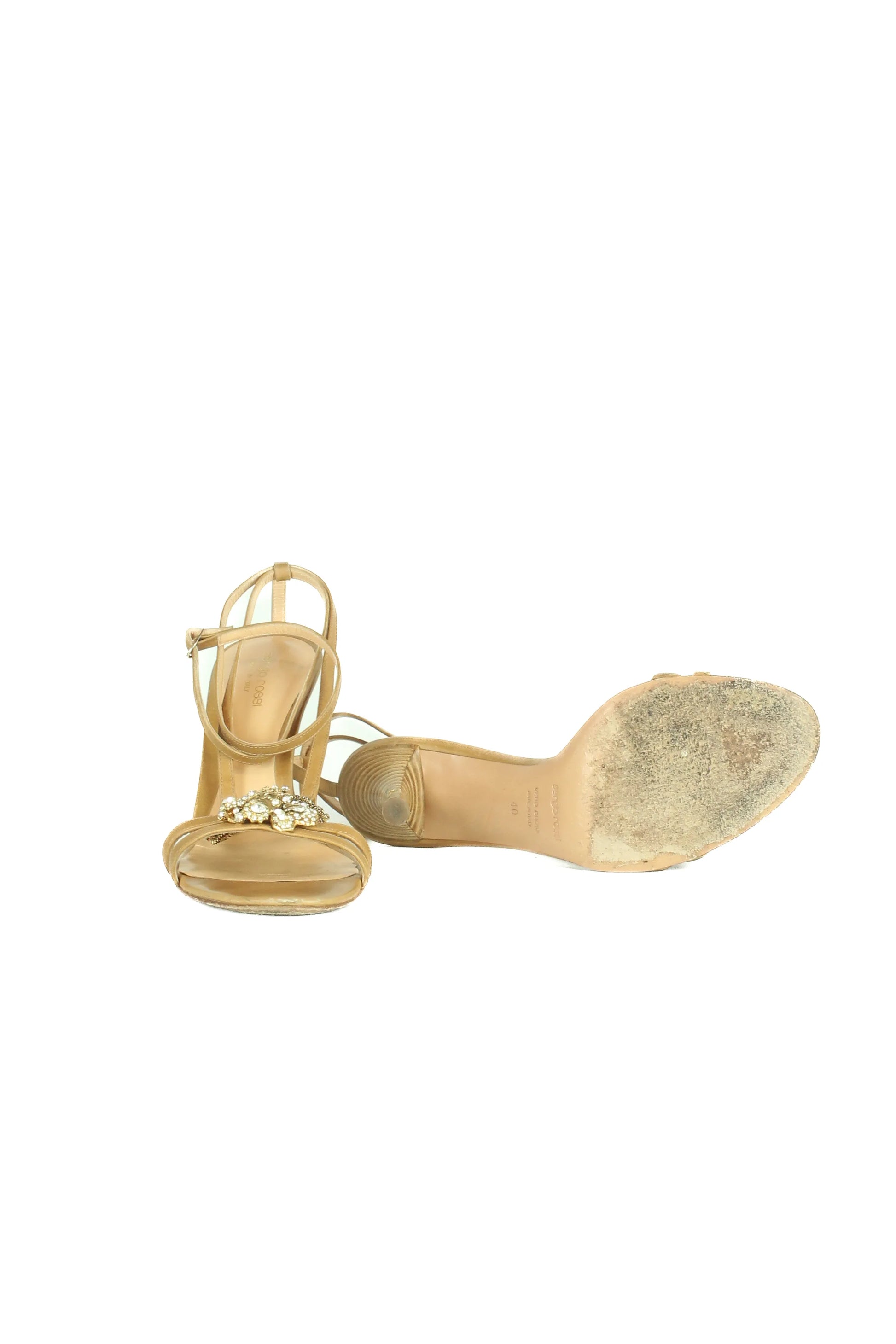 Jewel sandals with cross strap