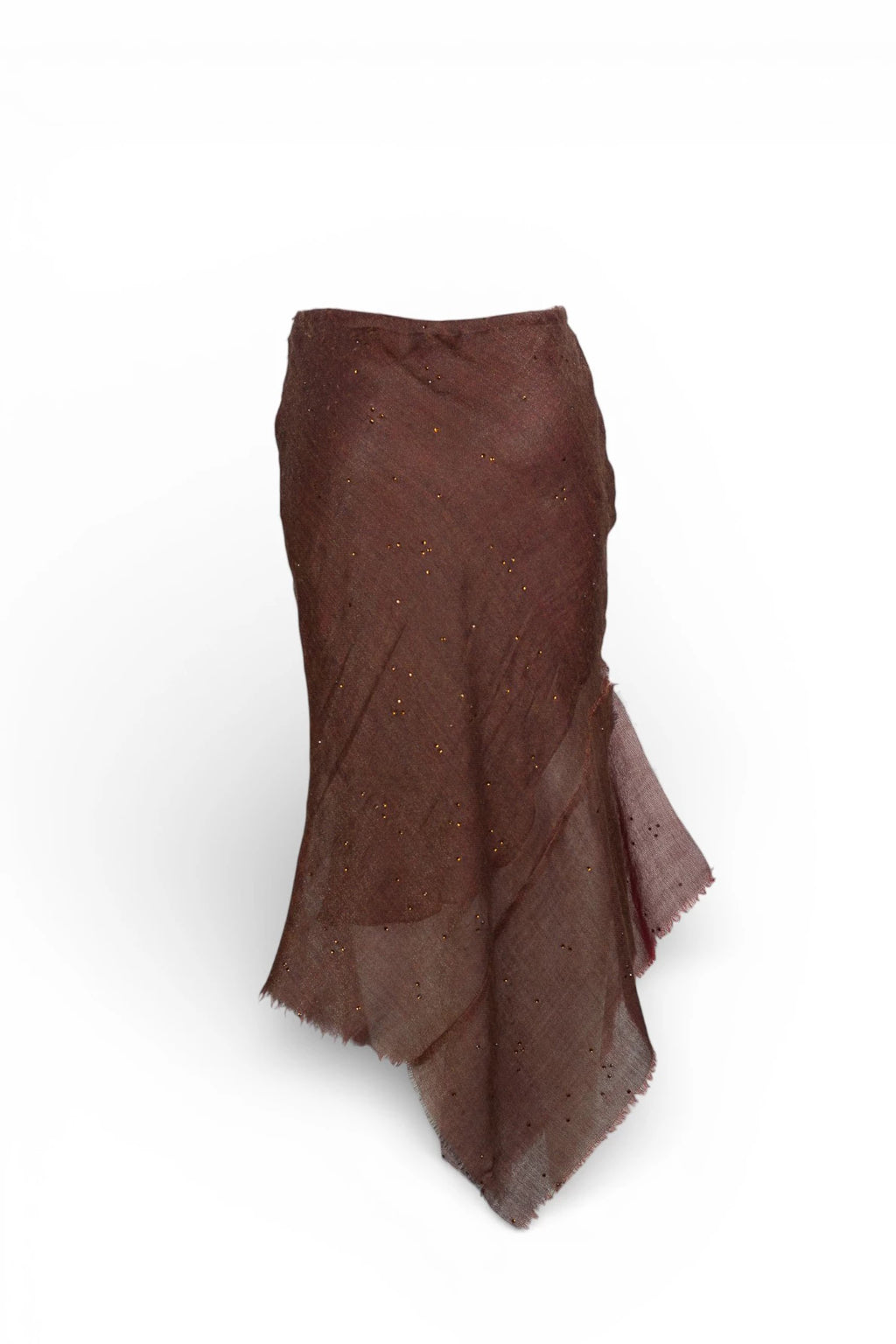 Asymmetric Wool Gauze Skirt