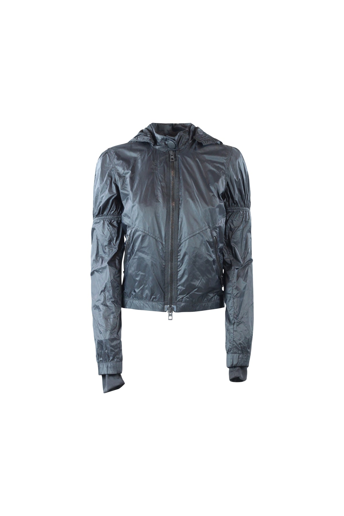 Cropped Hooded Windbreaker Jacket