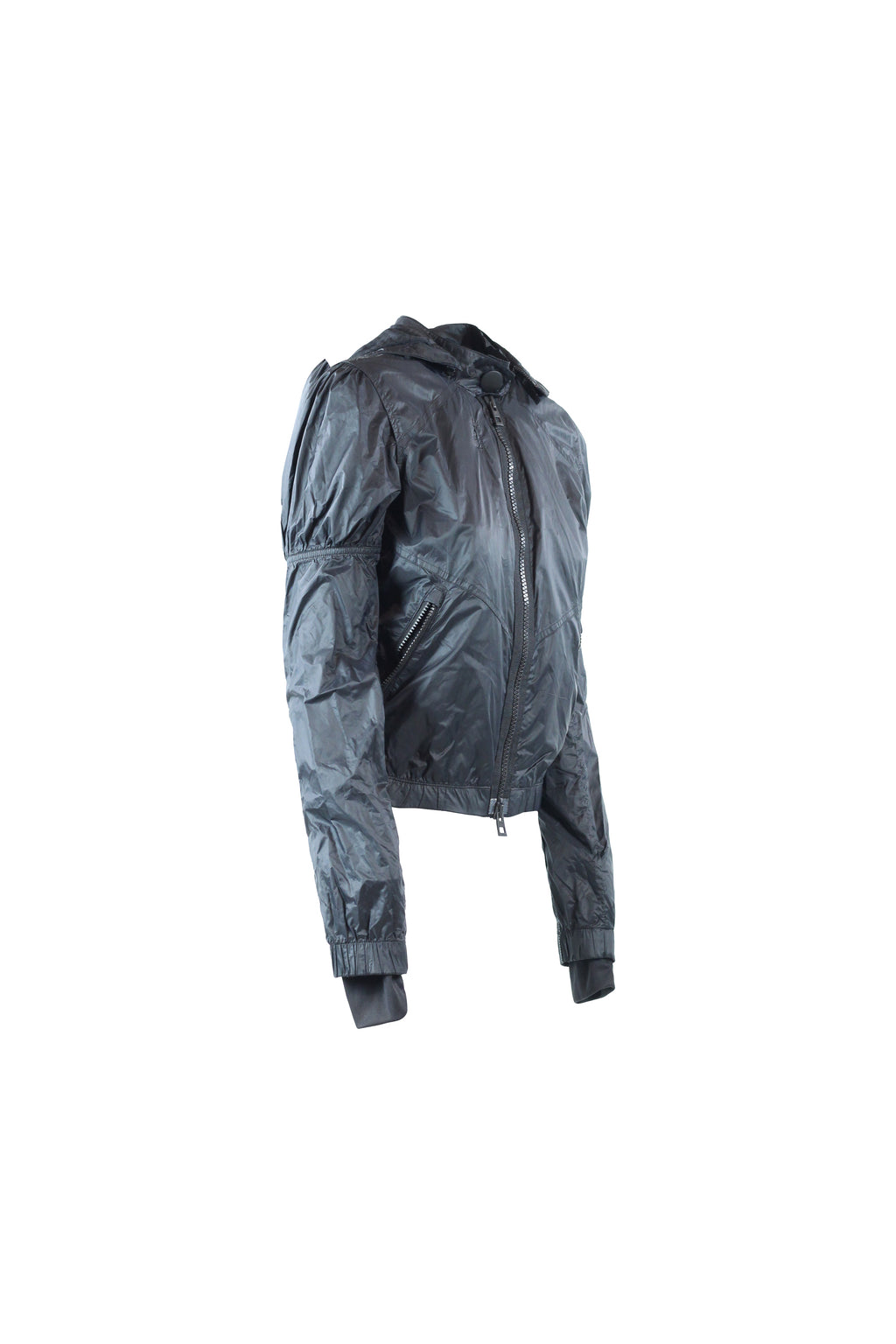 Cropped Hooded Windbreaker Jacket