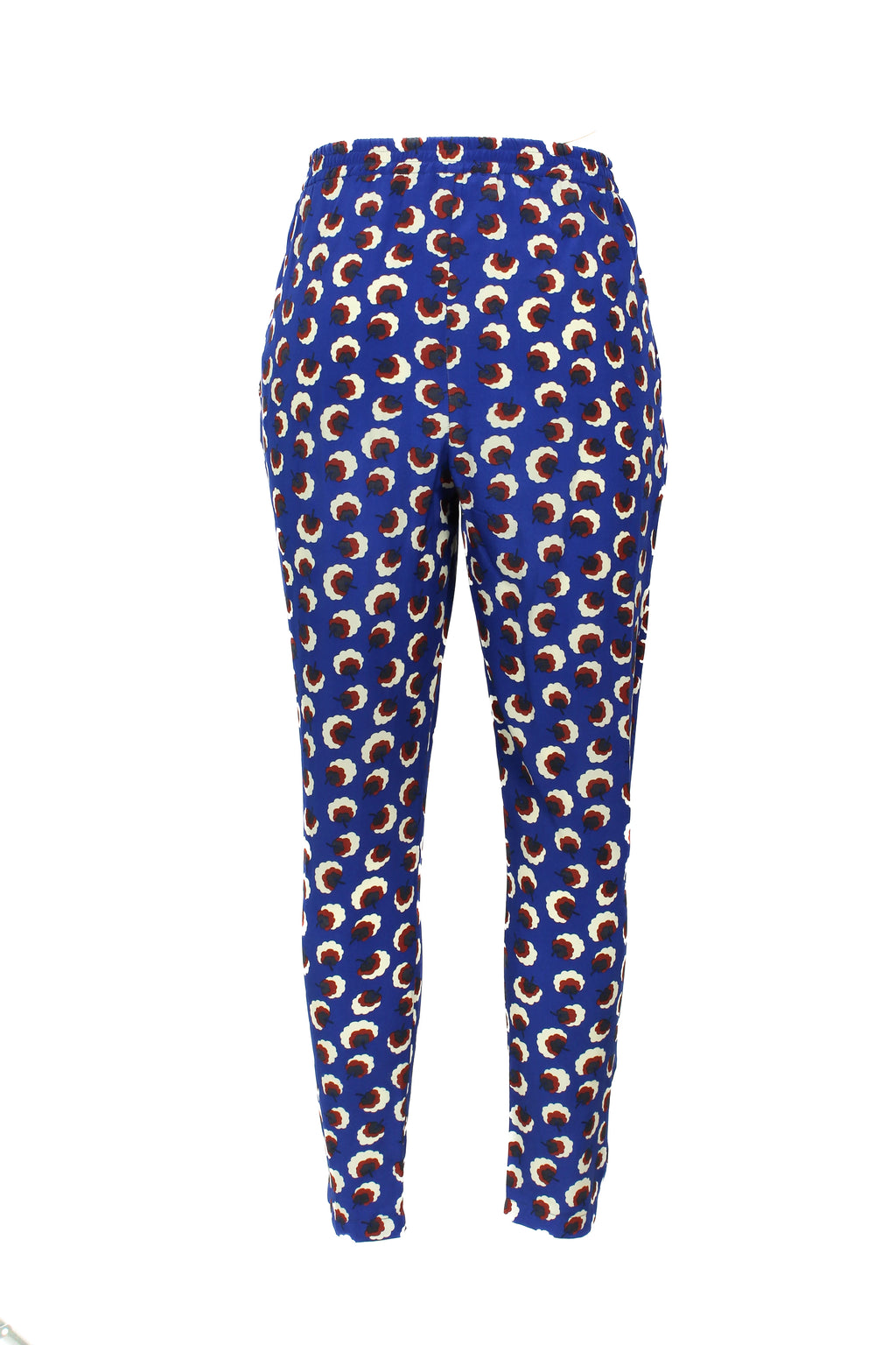 Patterned Silk Joggers with Elastic Waist