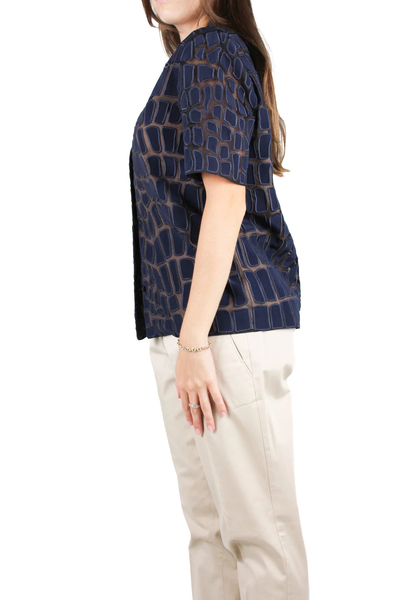 Blue Embroidered Short-Sleeve Shirt SS2014