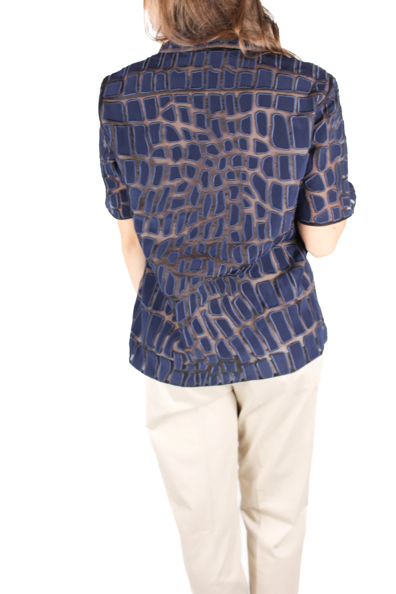 Blue Embroidered Short-Sleeve Shirt SS2014