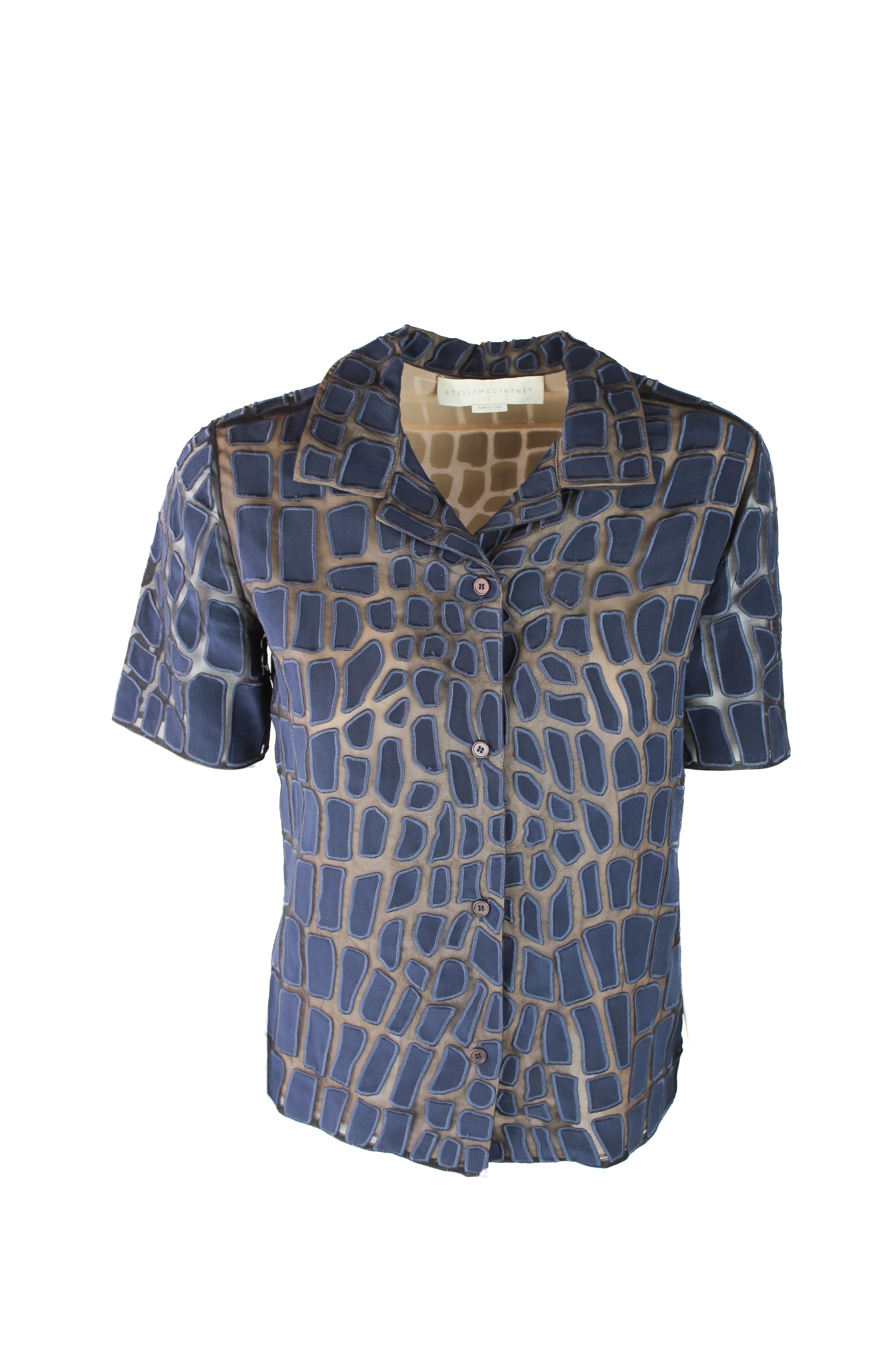 Blue Embroidered Short-Sleeve Shirt SS2014