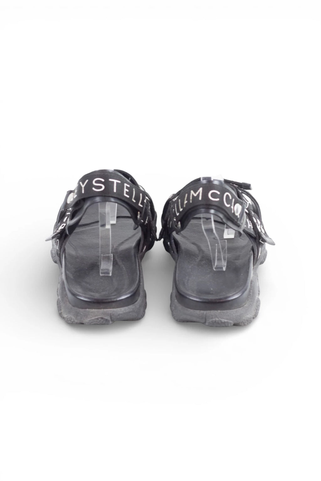 Black Sandals with Logo Straps