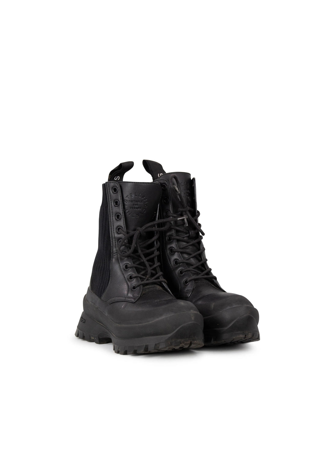 Black trace combat boots