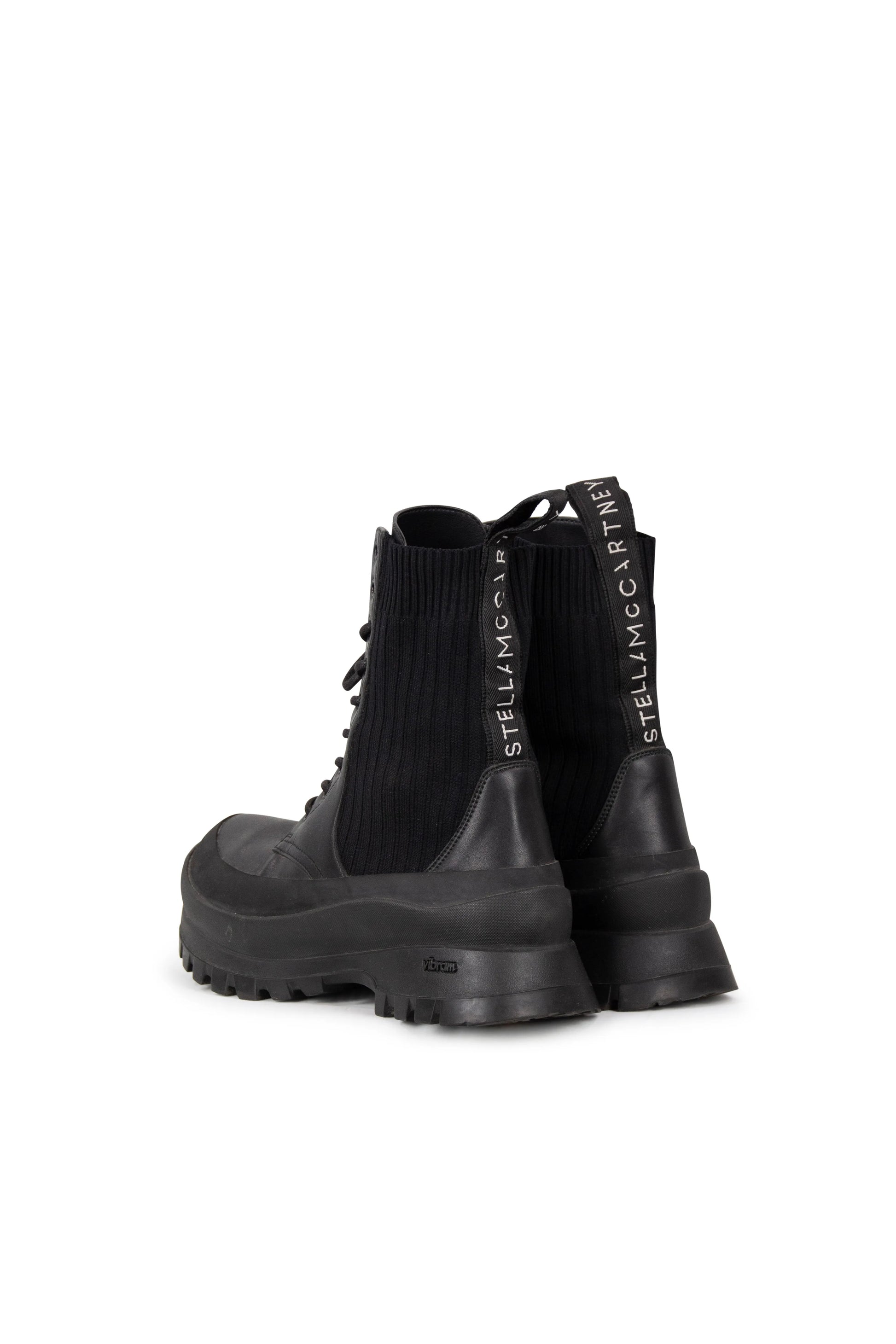 Black trace combat boots
