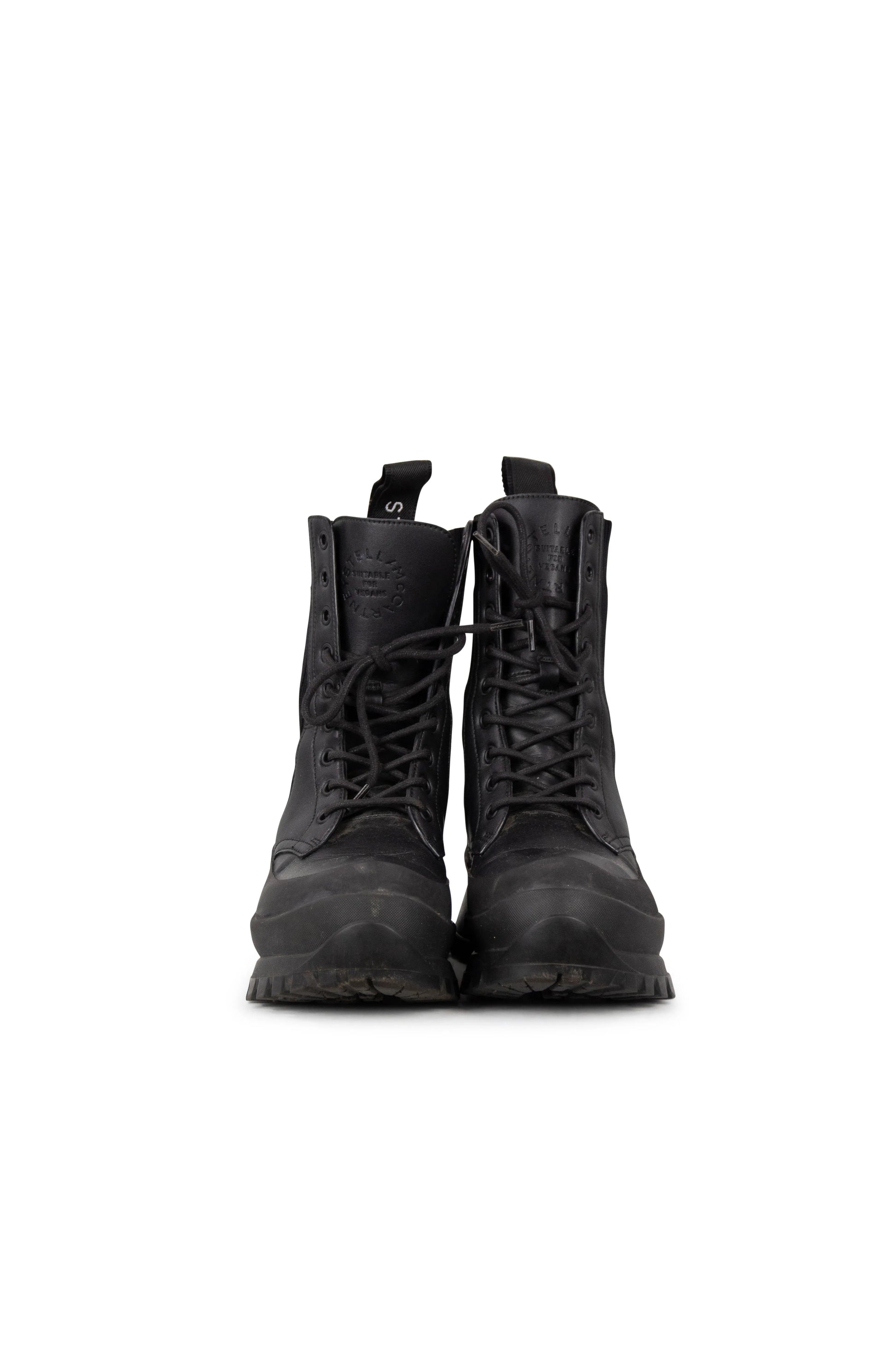 Black trace combat boots