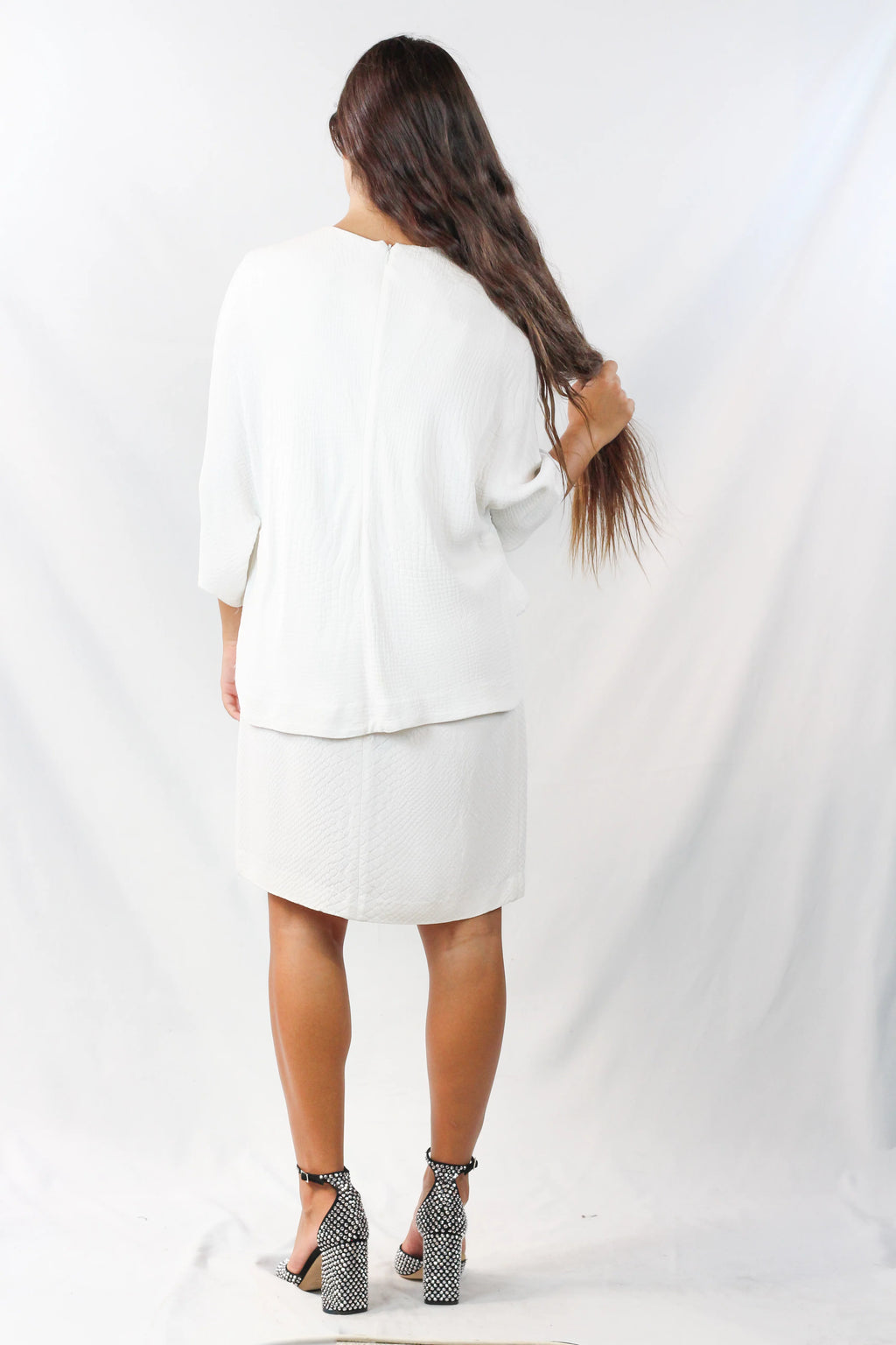 Cape-Detail Pencil Dress