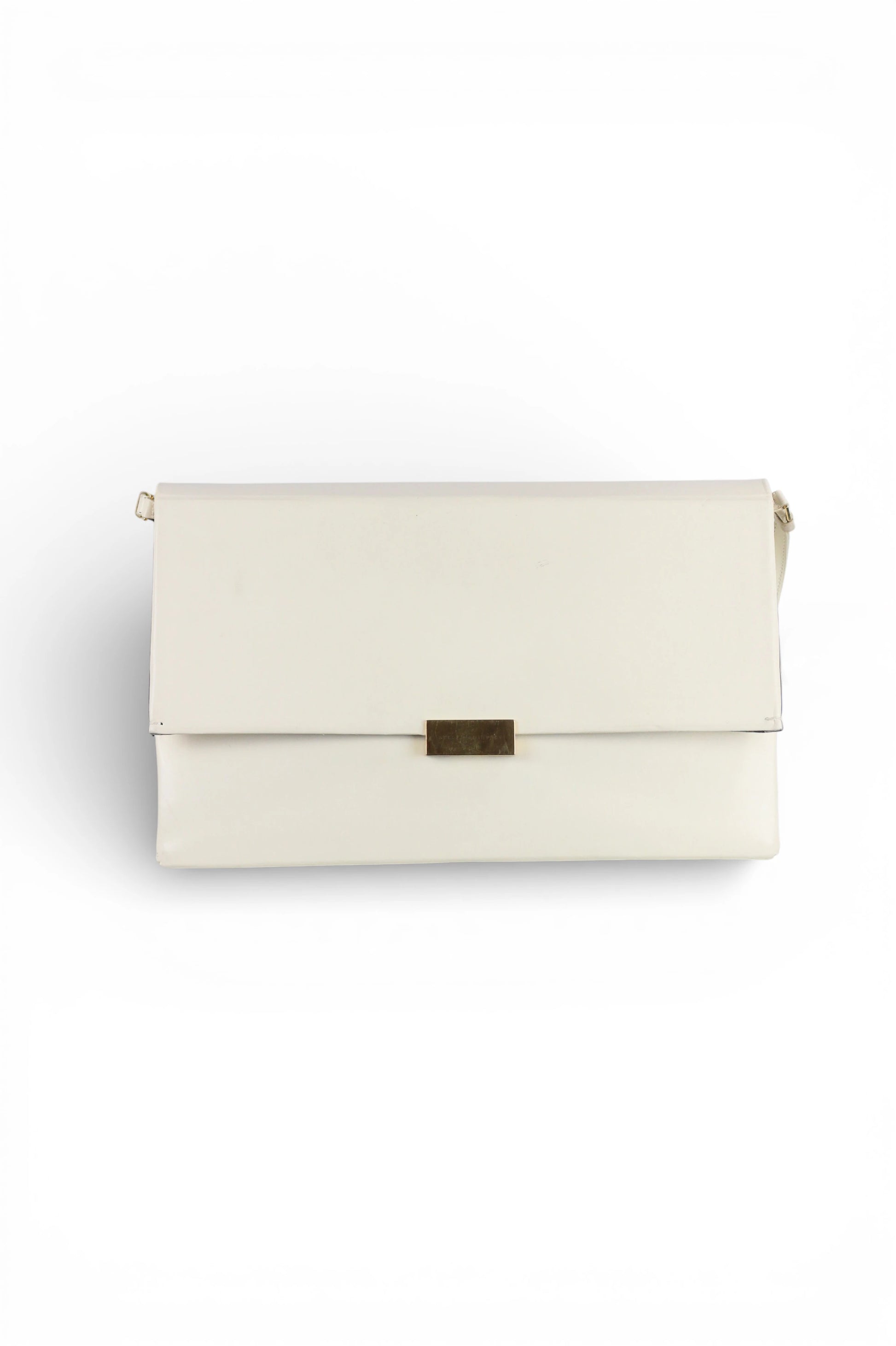 White Vegan Leather Envelope Shoulder Bag FW2013
