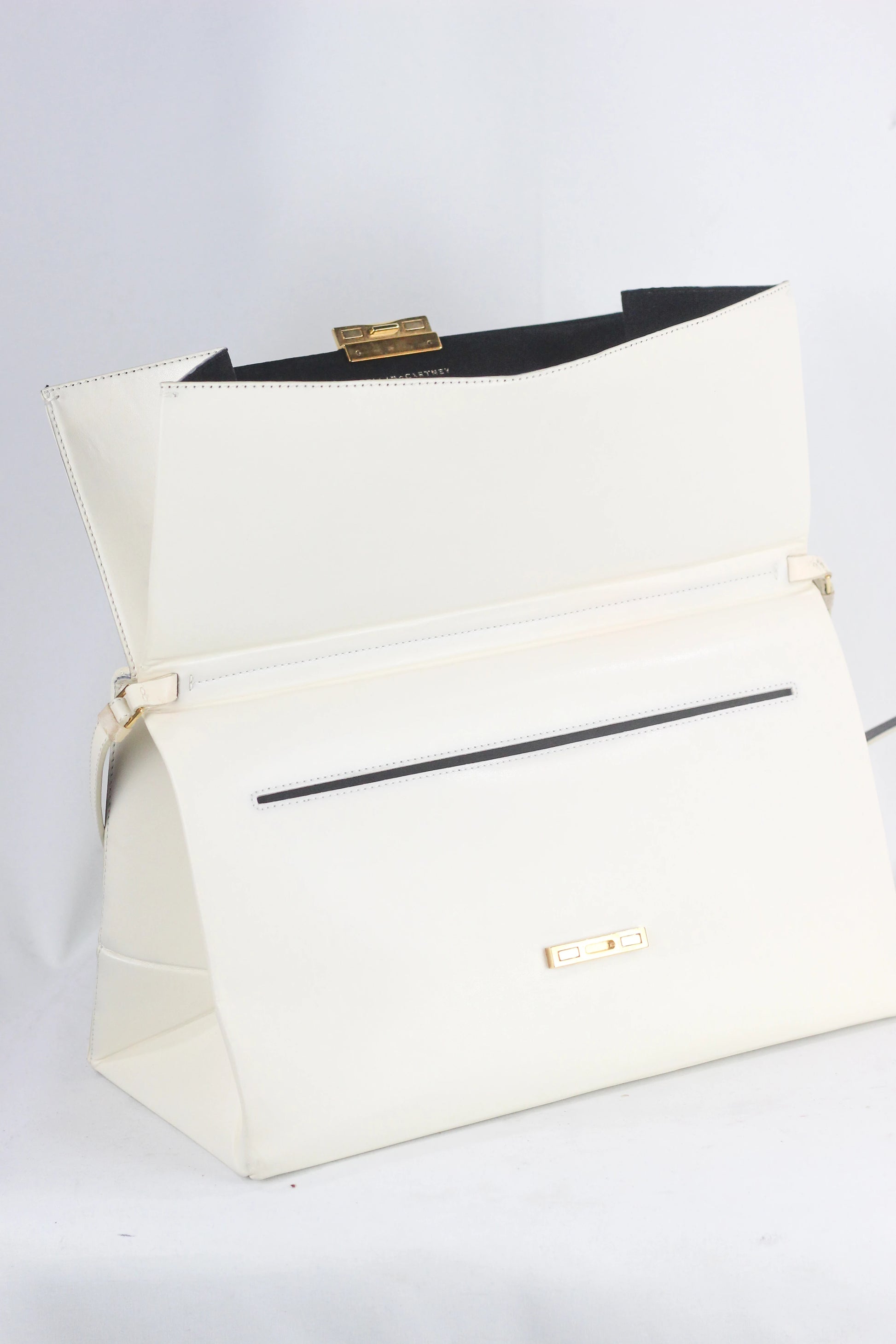 White Vegan Leather Envelope Shoulder Bag FW2013