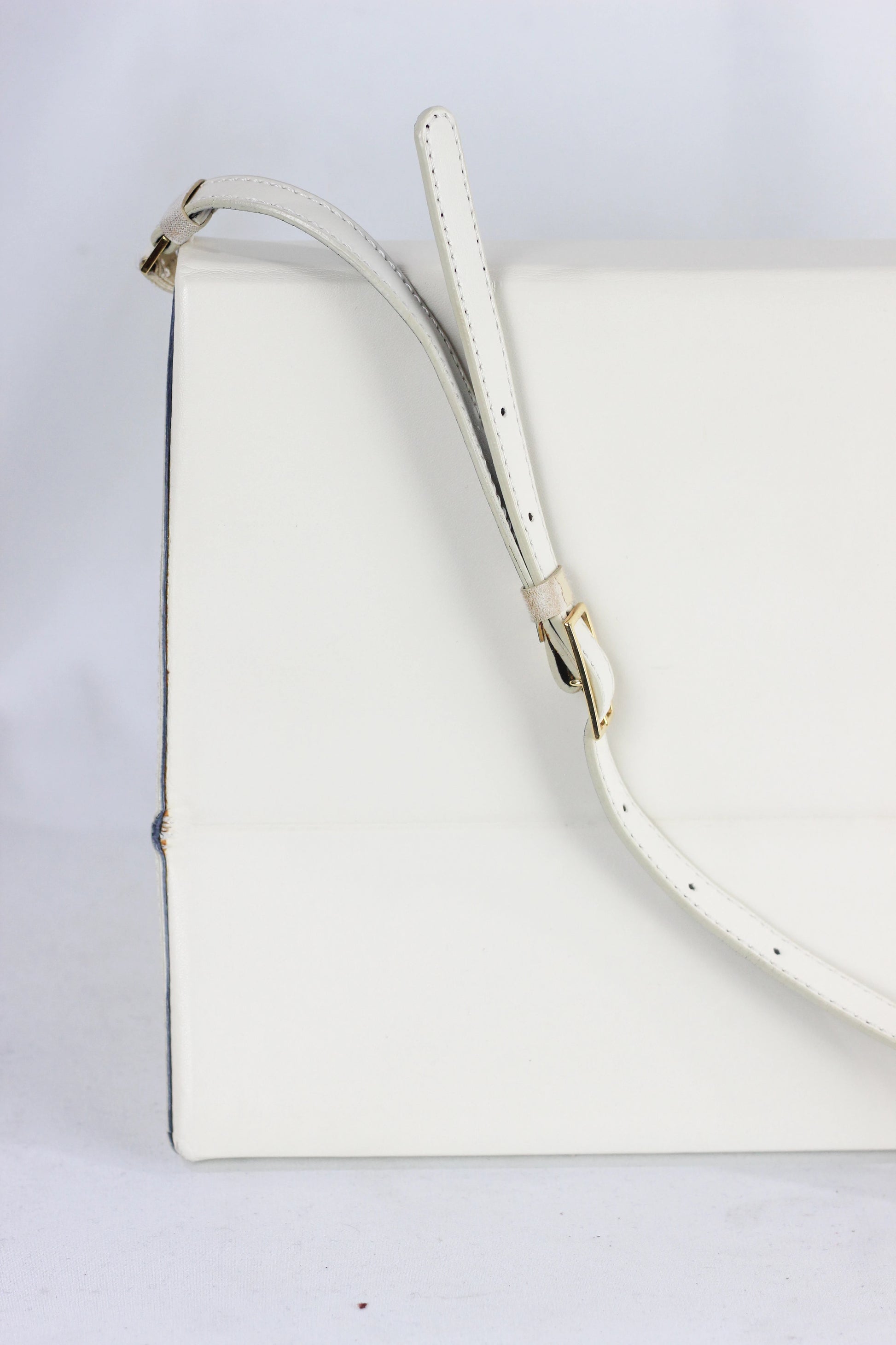 White Vegan Leather Envelope Shoulder Bag FW2013