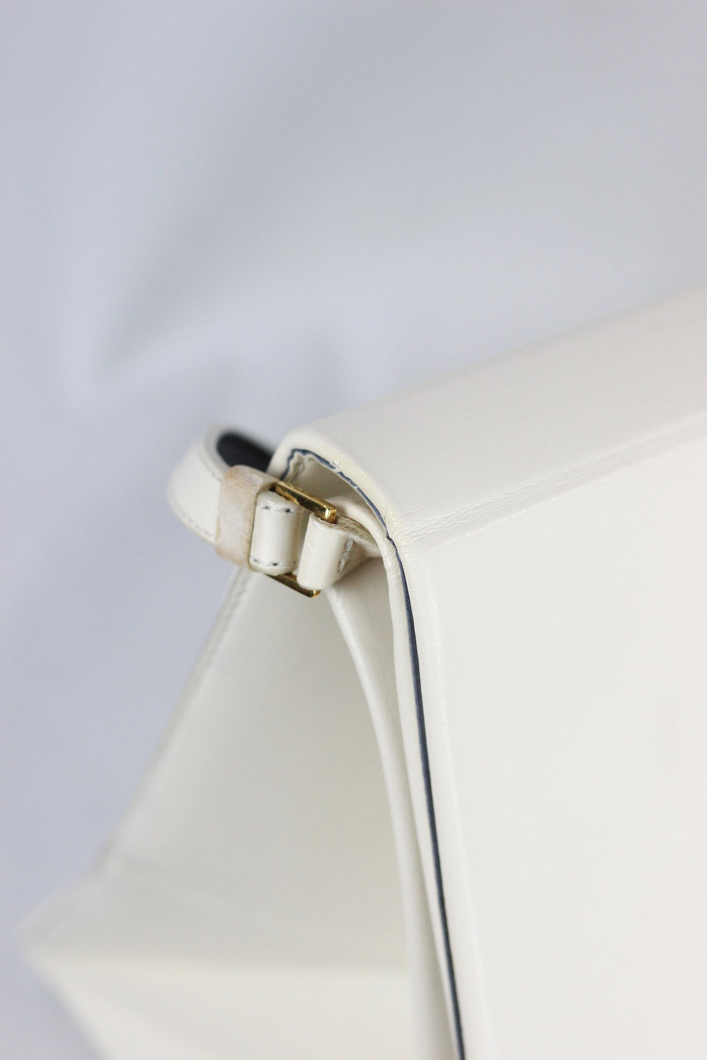 White Vegan Leather Envelope Shoulder Bag FW2013